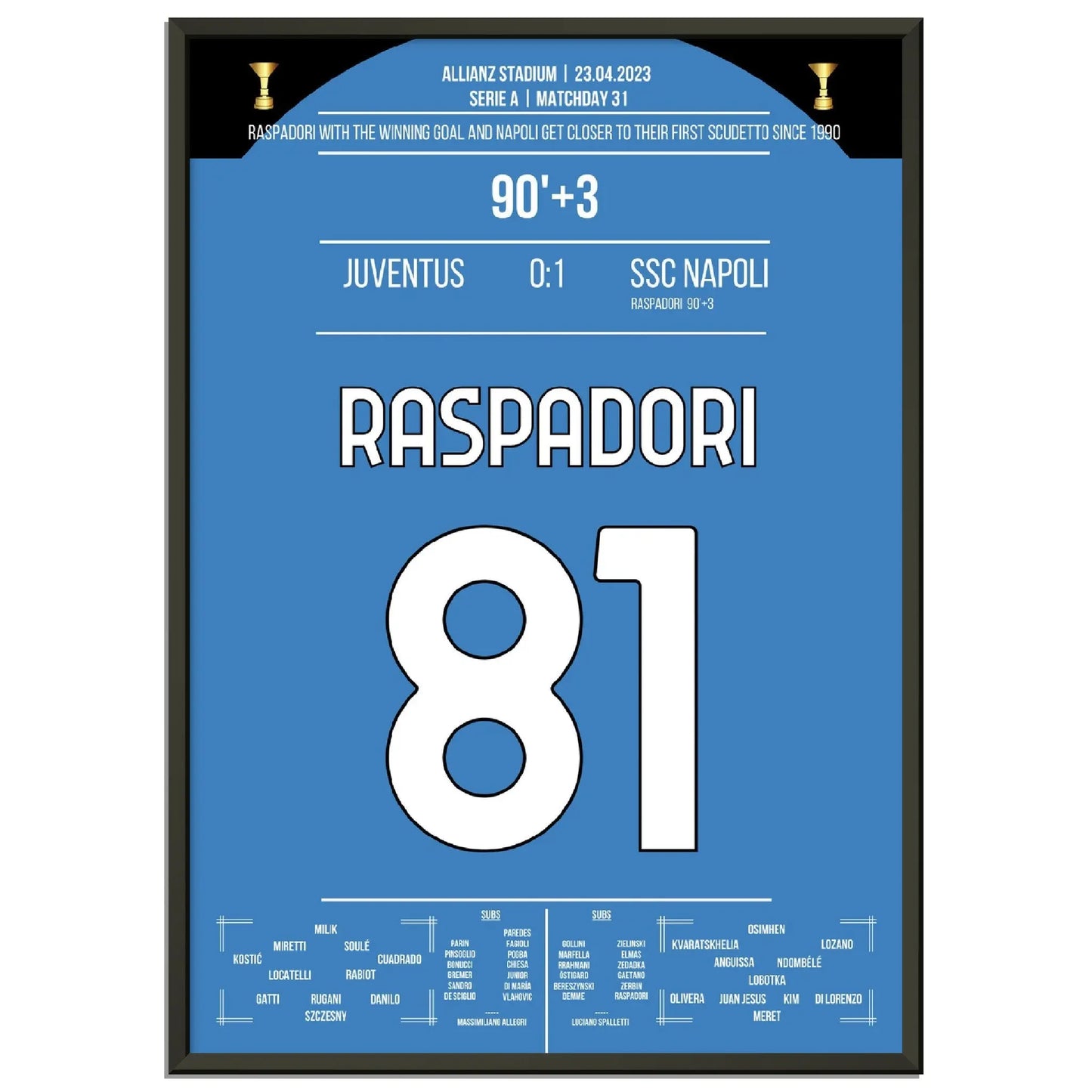 Raspadori's Siegtor in der Nachspielzeit bringt Napoli dem Scudetto ganz nah 