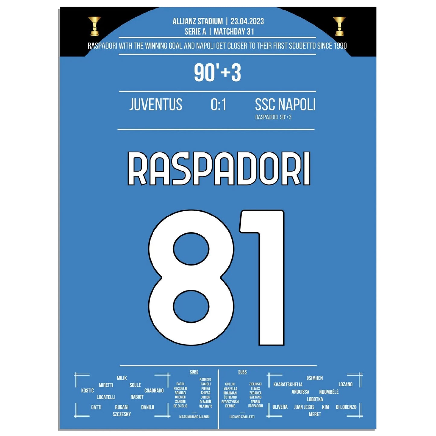 Raspadori's Siegtor in der Nachspielzeit bringt Napoli dem Scudetto ganz nah 