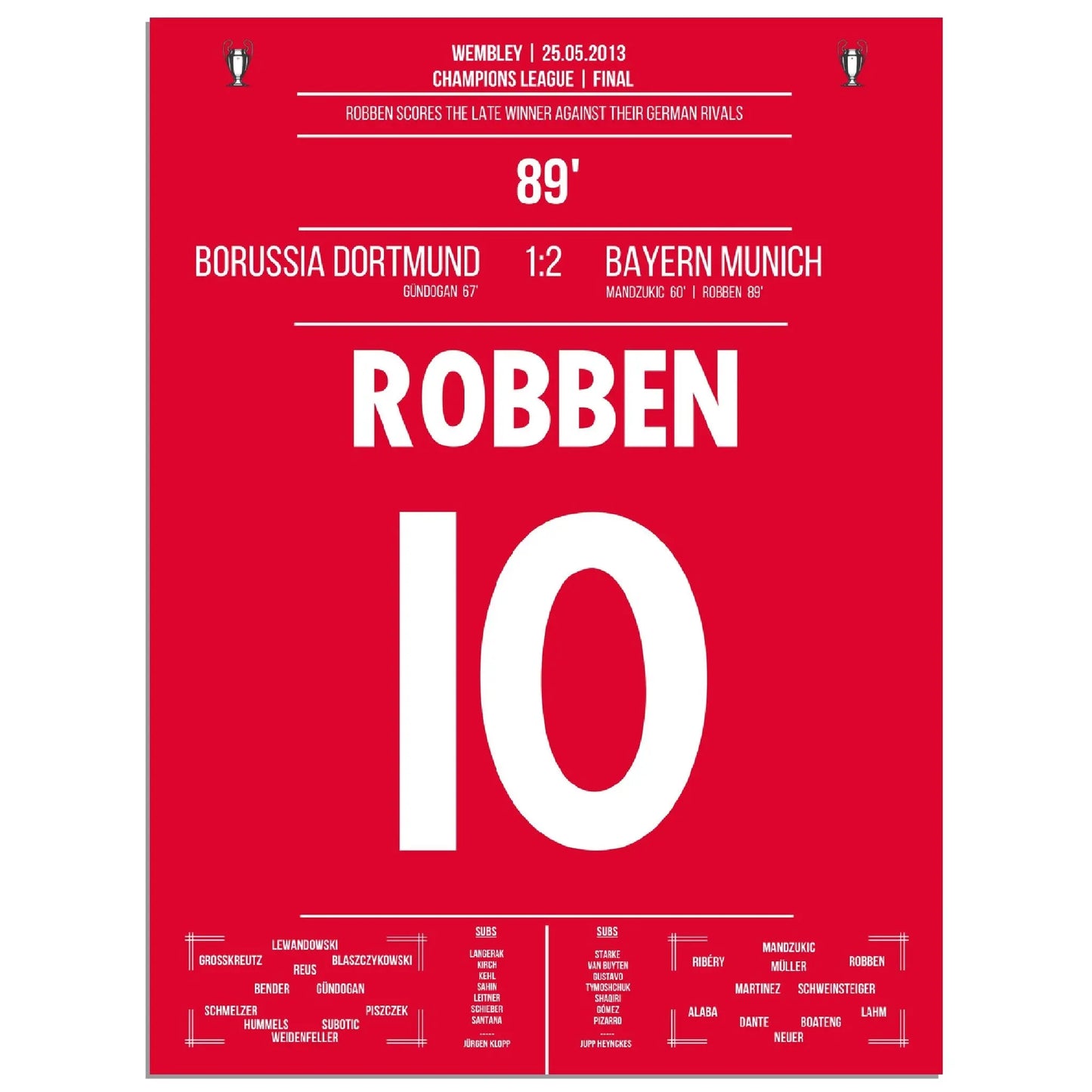Robben mit spätem Siegtor im deutschen Champions League Finale 