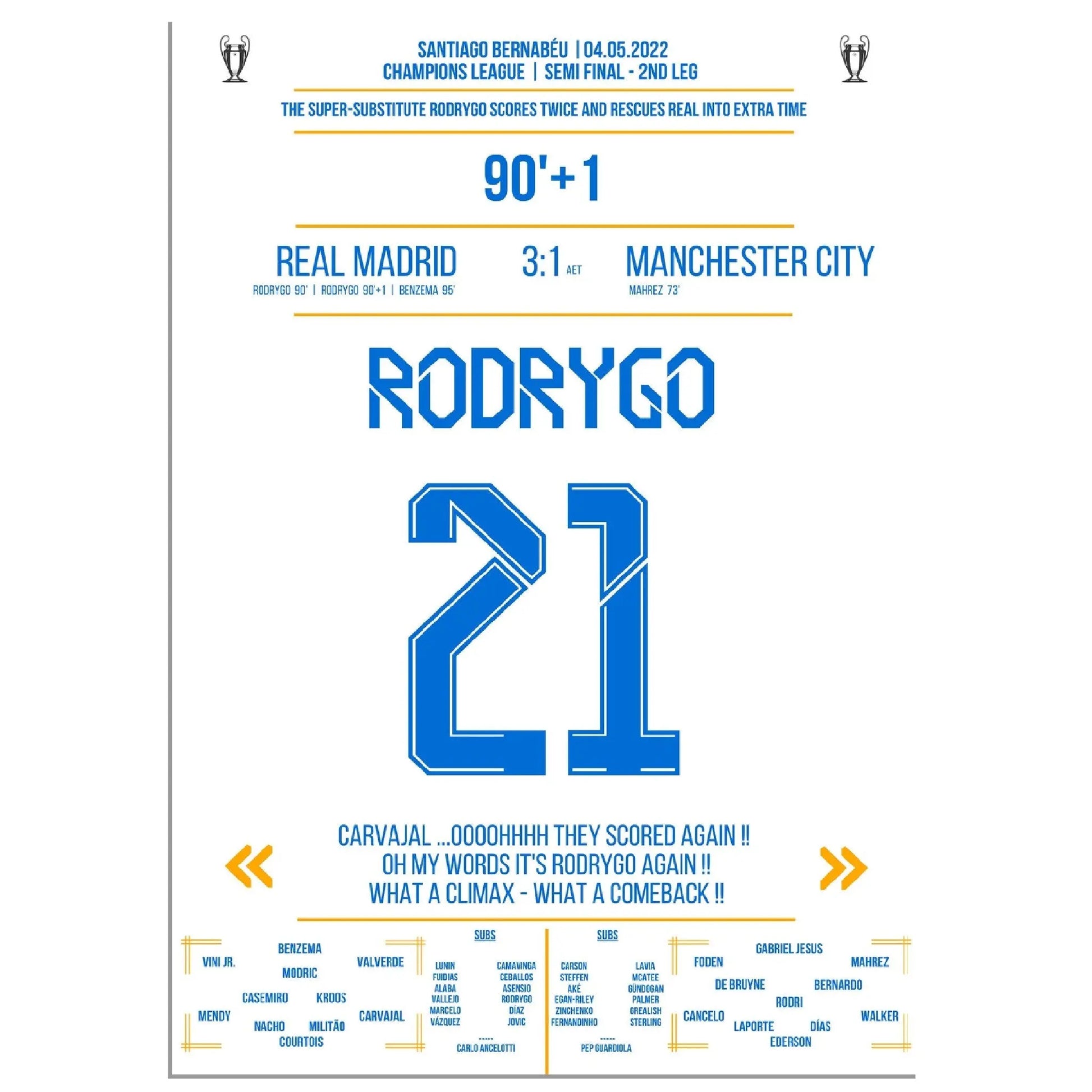 Rodrygo rettet Real in die Verlängerung auf dem Weg ins Champions League Finale 2022 