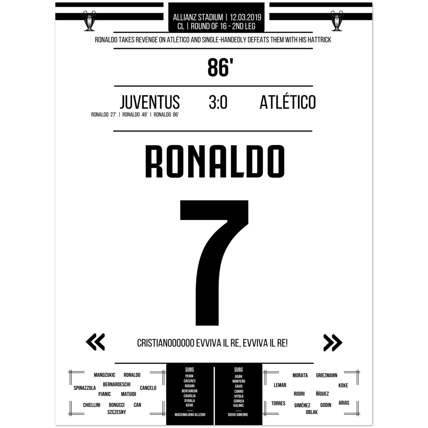 La revanche de Ronaldo contre l'Atlético en huitièmes de finale retour de la Ligue des champions 2019