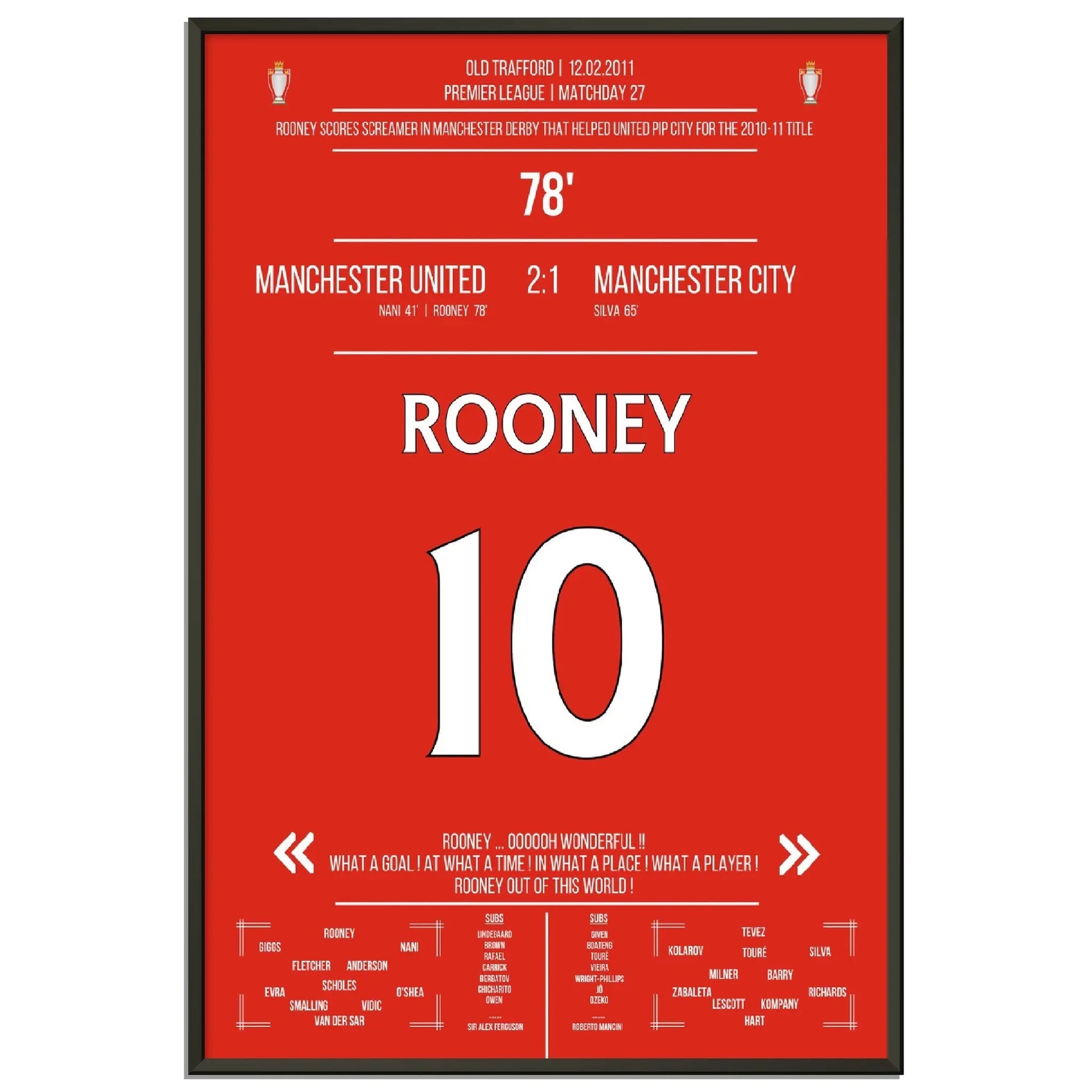 Rooneys Fallrückzieher im Manchester Derby 2011 