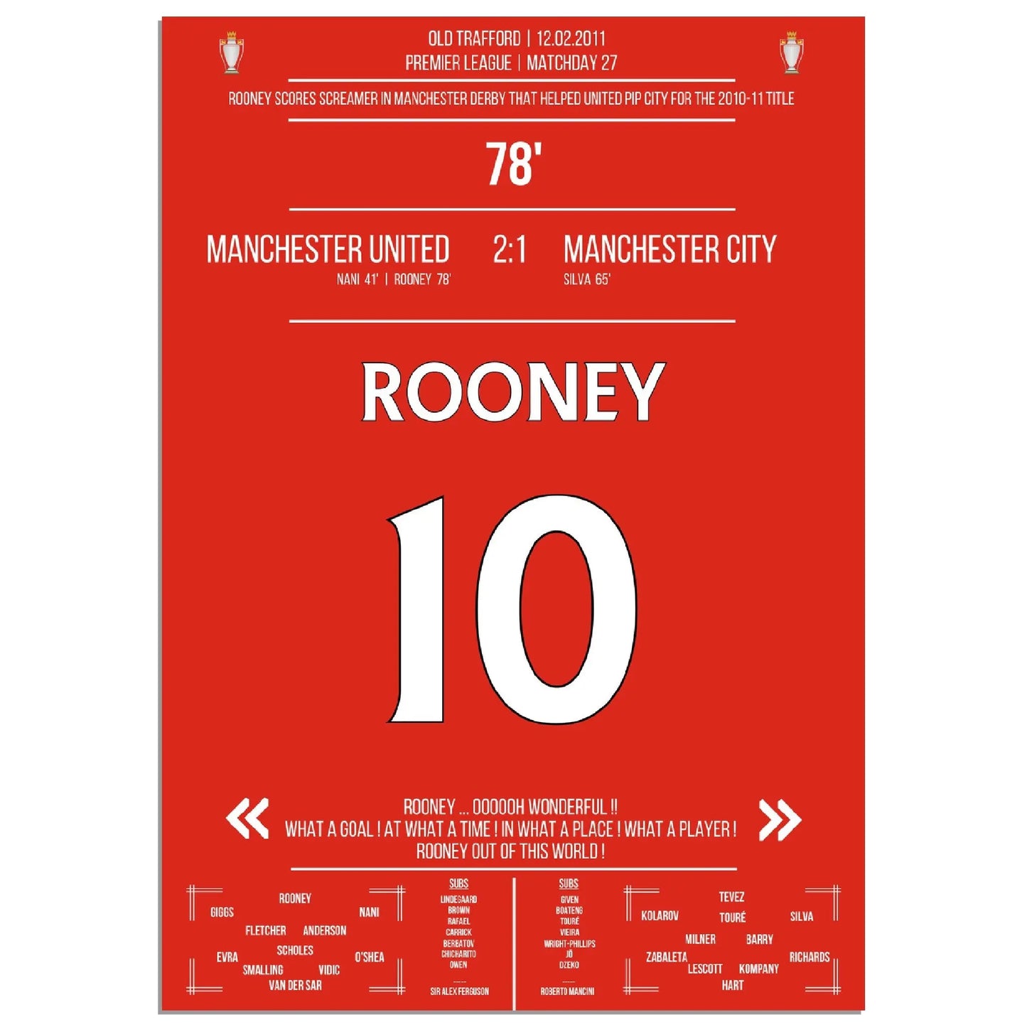 Rooneys Fallrückzieher im Manchester Derby 2011 