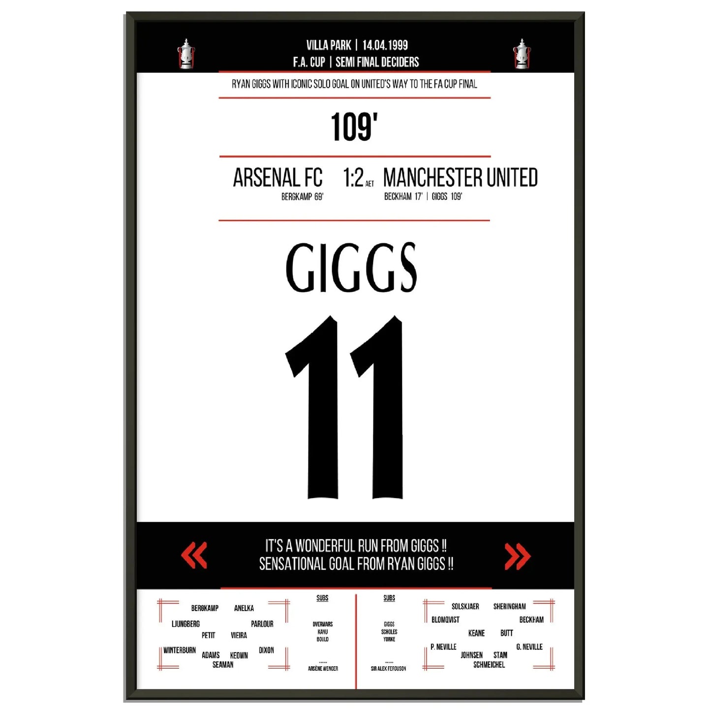 Ryan Giggs legendäres Tor im FA Cup Halbfinal-Triumph gegen Arsenal in 1999 