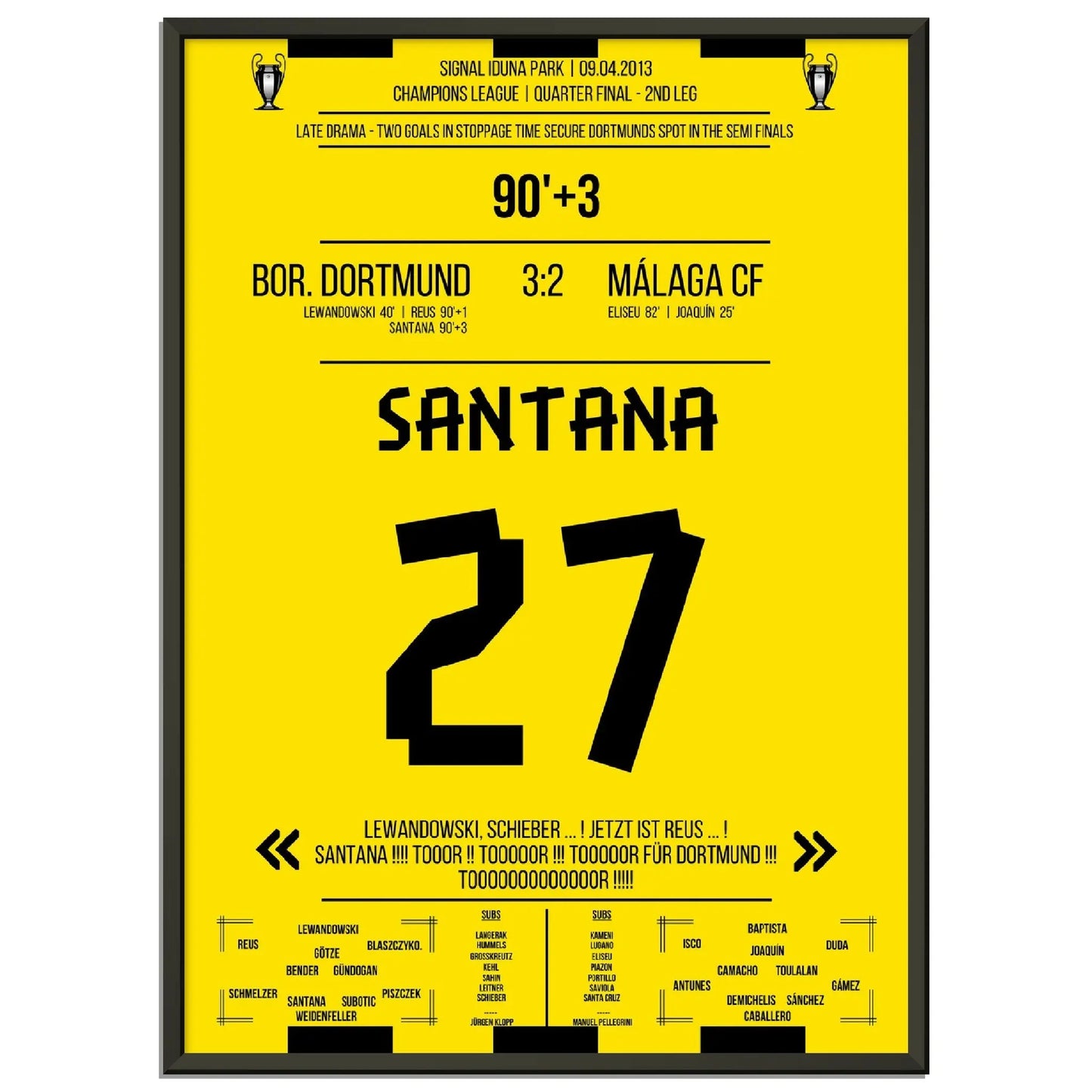 Santana's Siegtreffer bei Dortmunds sensationeller Aufholjagd gegen Malaga Champions League 2012/2013 