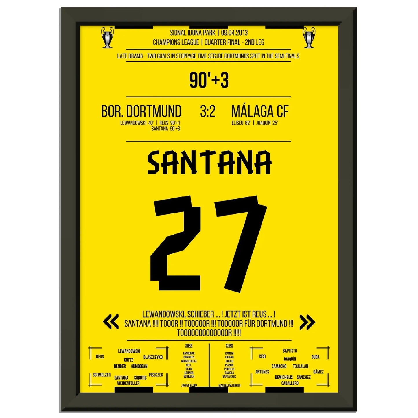 Santana's Siegtreffer bei Dortmunds sensationeller Aufholjagd gegen Malaga Champions League 2012/2013 