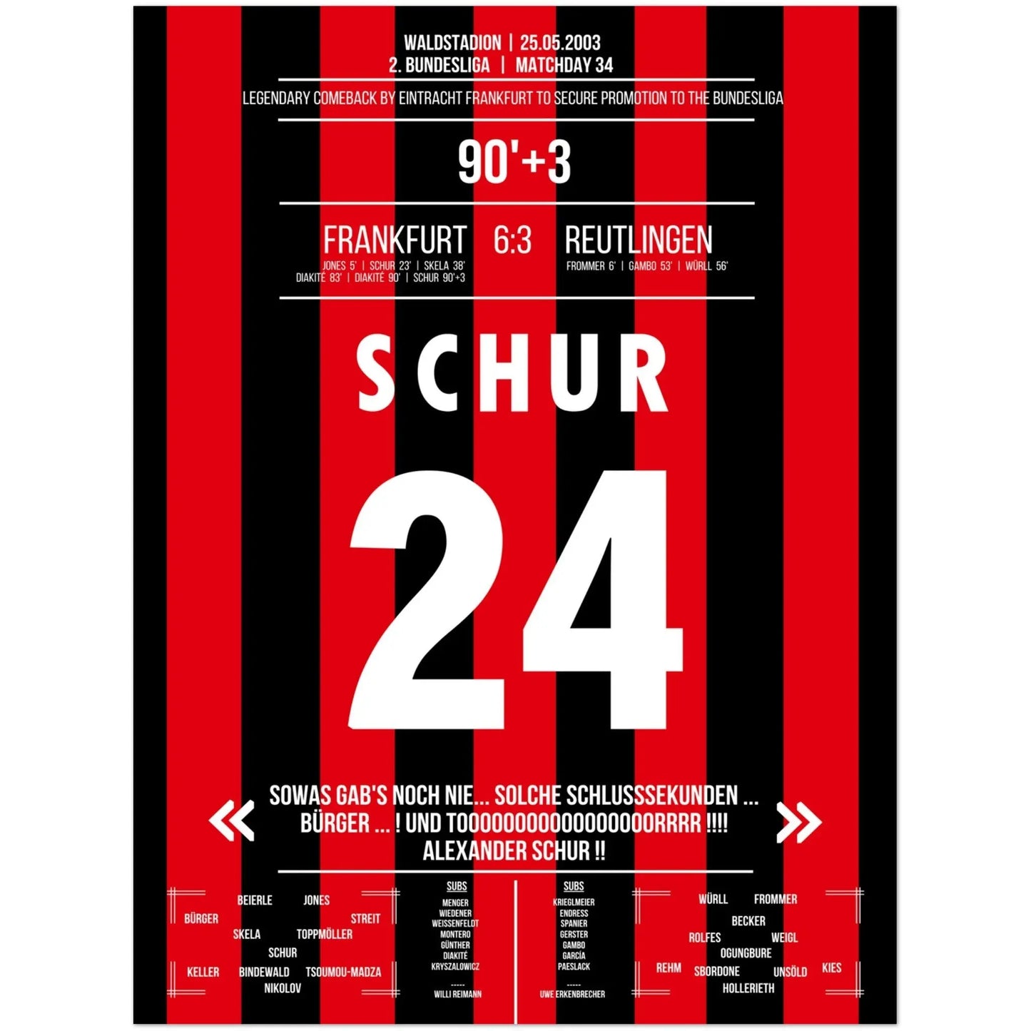 Schur krönt legendäre Aufholjagd gegen Reutlingen 2003 