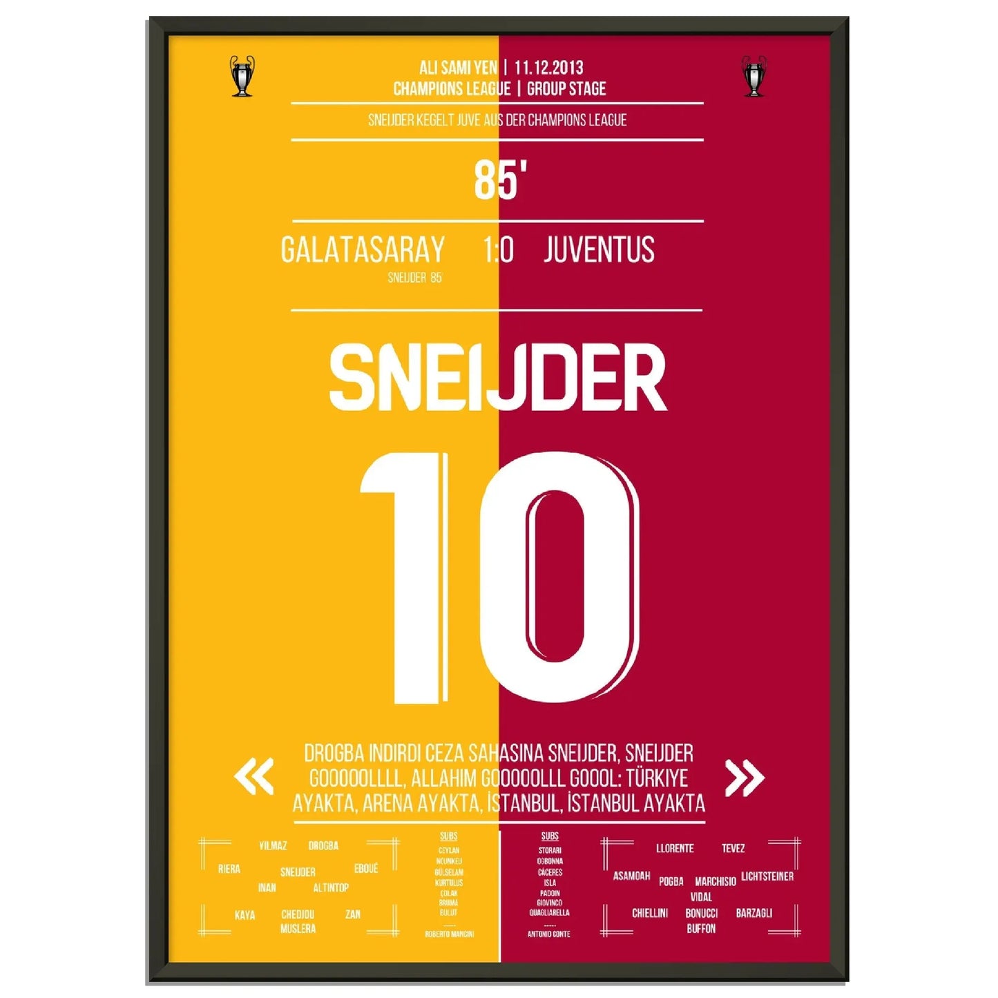 Sneijder macht die Sensation perfekt! Galatasaray wirft Juventus aus der Champions League in 2013 
