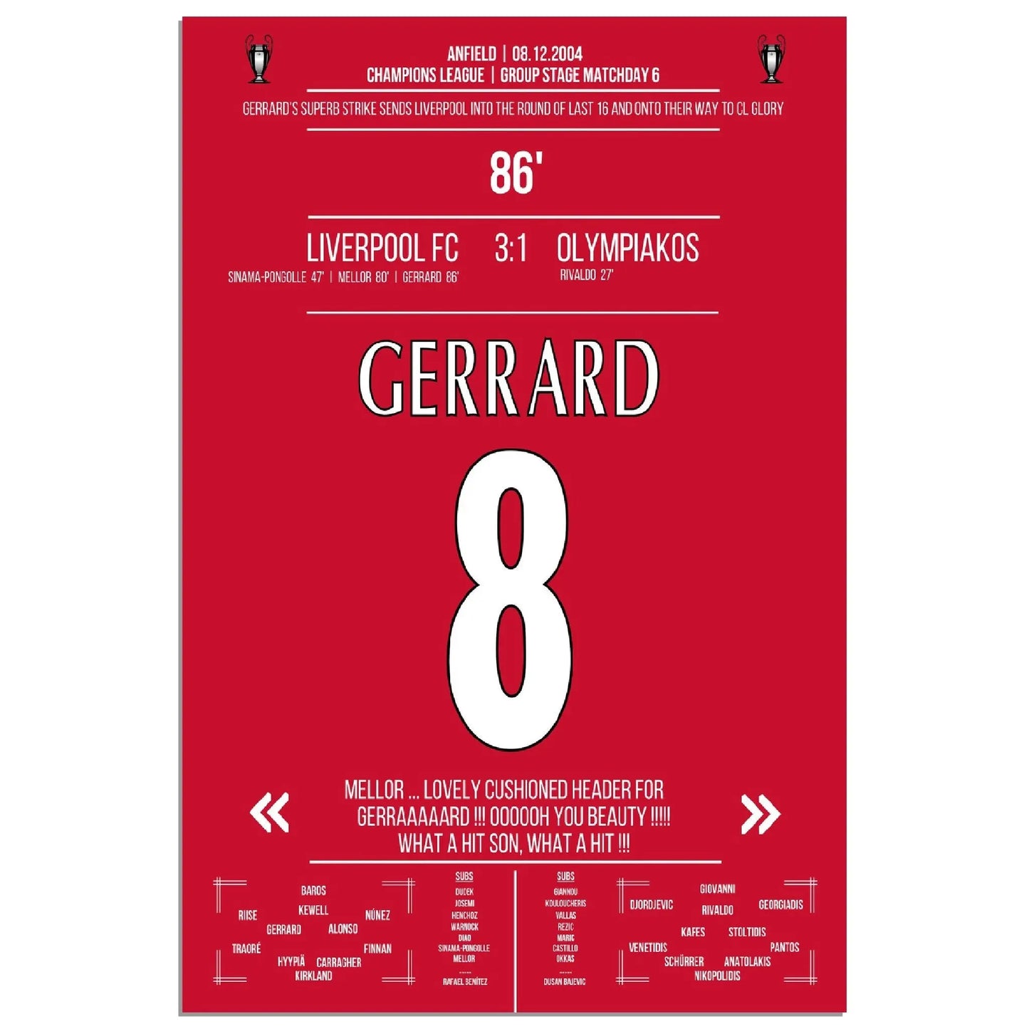 Steven Gerrard's Strike gegen Olympiacos 2004/05 