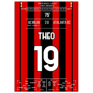 Theo Hernández' spektakuläres Solo-Tor gegen Atalanta auf dem Weg zum Scudetto A4-21x29.7-cm-8x12-Ohne-Rahmen
