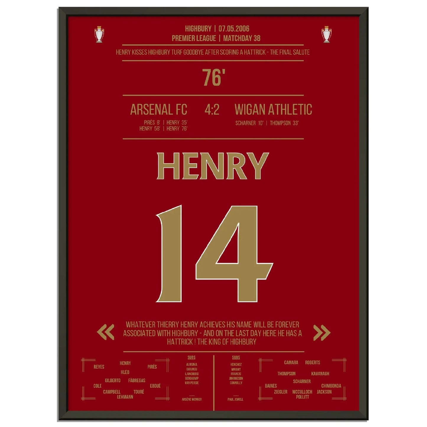 Thierry Henry Hattrick Last Game At Highbury Arsenal - Wigan - The Final Salute 
