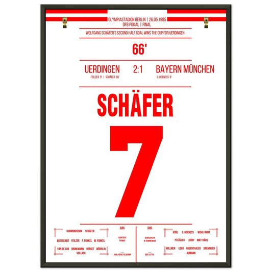 Uerdingen's DFB Pokalsieg gegen Bayern 1985 50x70-cm-20x28-Schwarzer-Aluminiumrahmen