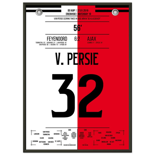 Van Persie mit Doppelpack im "De Klassieker" 2019 50x70-cm-20x28-Schwarzer-Aluminiumrahmen