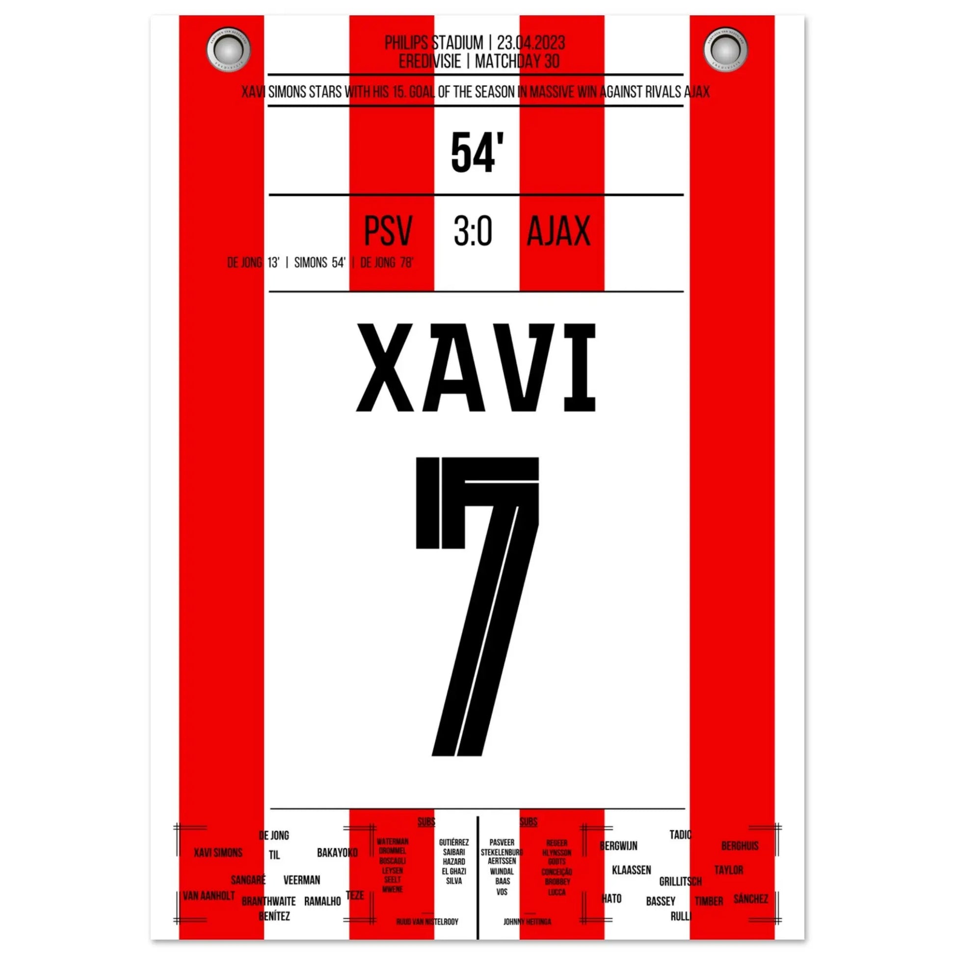 Xavi Simons mit Tor und Assist beim Heimsieg gegen Ajax 2023 A4-21x29.7-cm-8x12-Ohne-Rahmen