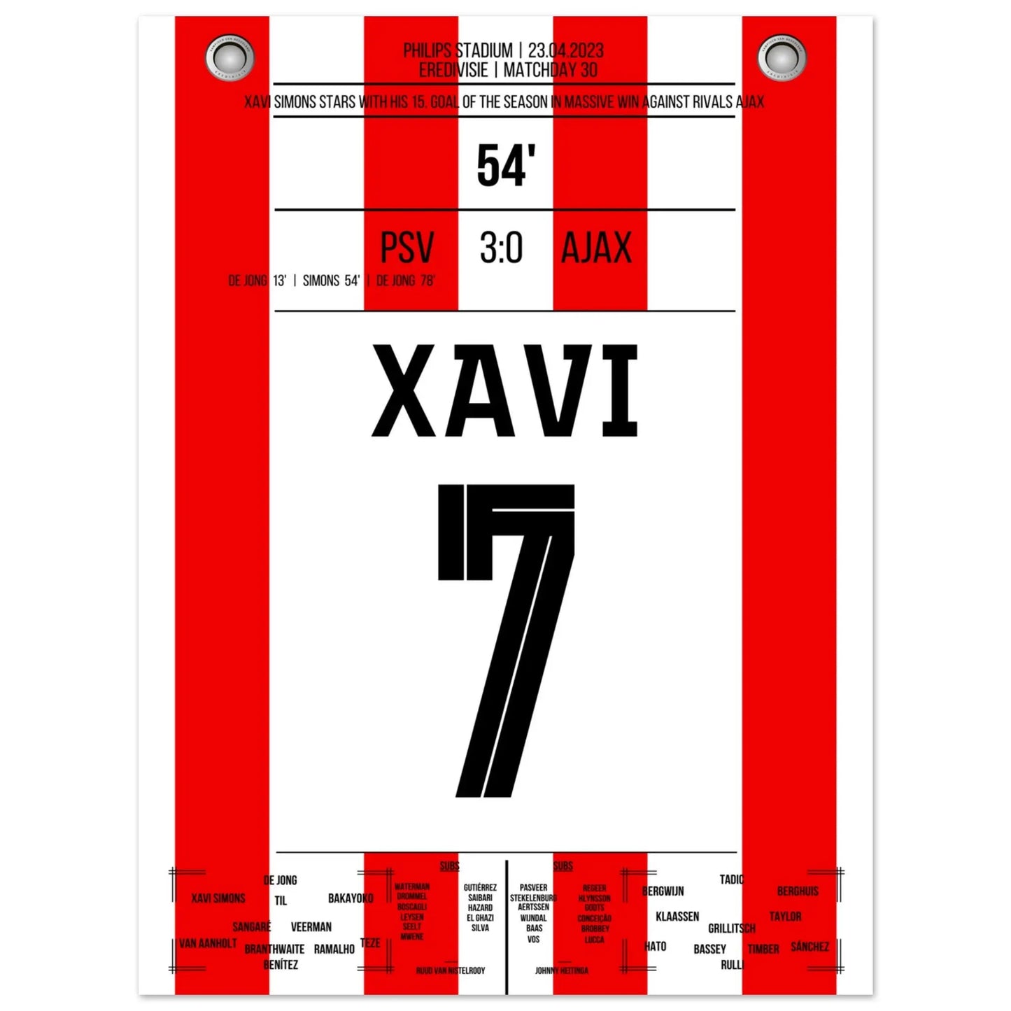 Xavi Simons mit Tor und Assist beim Heimsieg gegen Ajax 2023 30x40-cm-12x16-Ohne-Rahmen