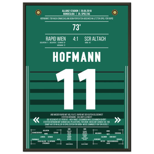 Hofmann's perfekter Abschied im letzten Spiel für Rapid 50x70-cm-20x28-Schwarzer-Aluminiumrahmen