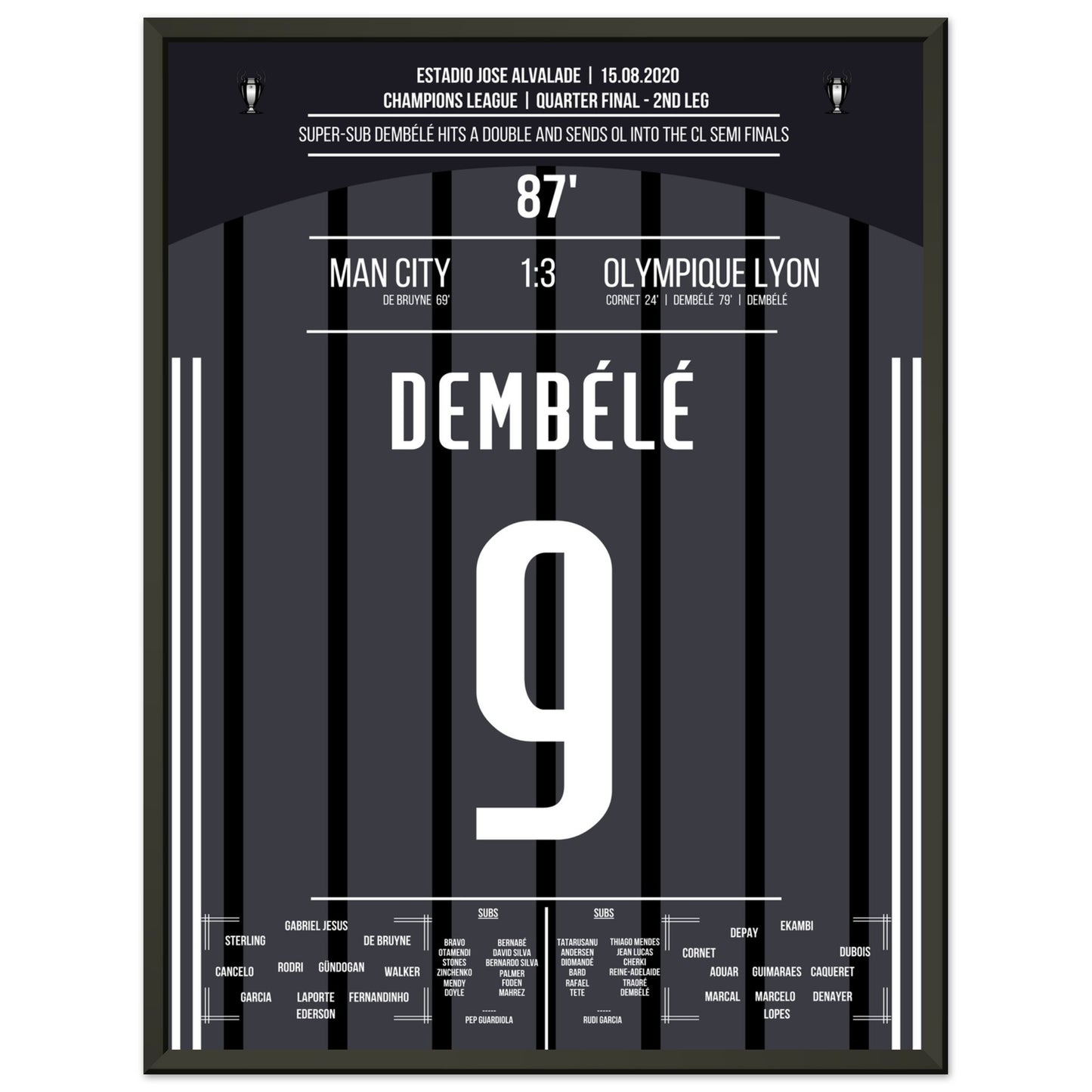 Dembélé schießt OL ins Halbfinale der Champions League