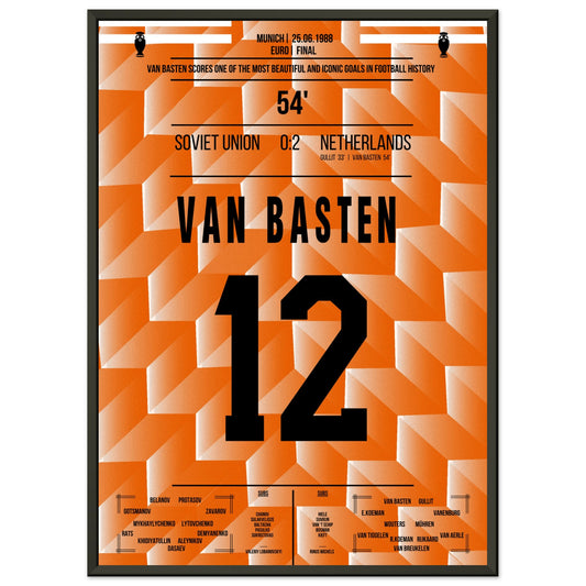 Van Basten's berühmtes Tor im Finale der Euro 1988 50x70-cm-20x28-Premium-Semi-Glossy-Paper-Metal-Fra