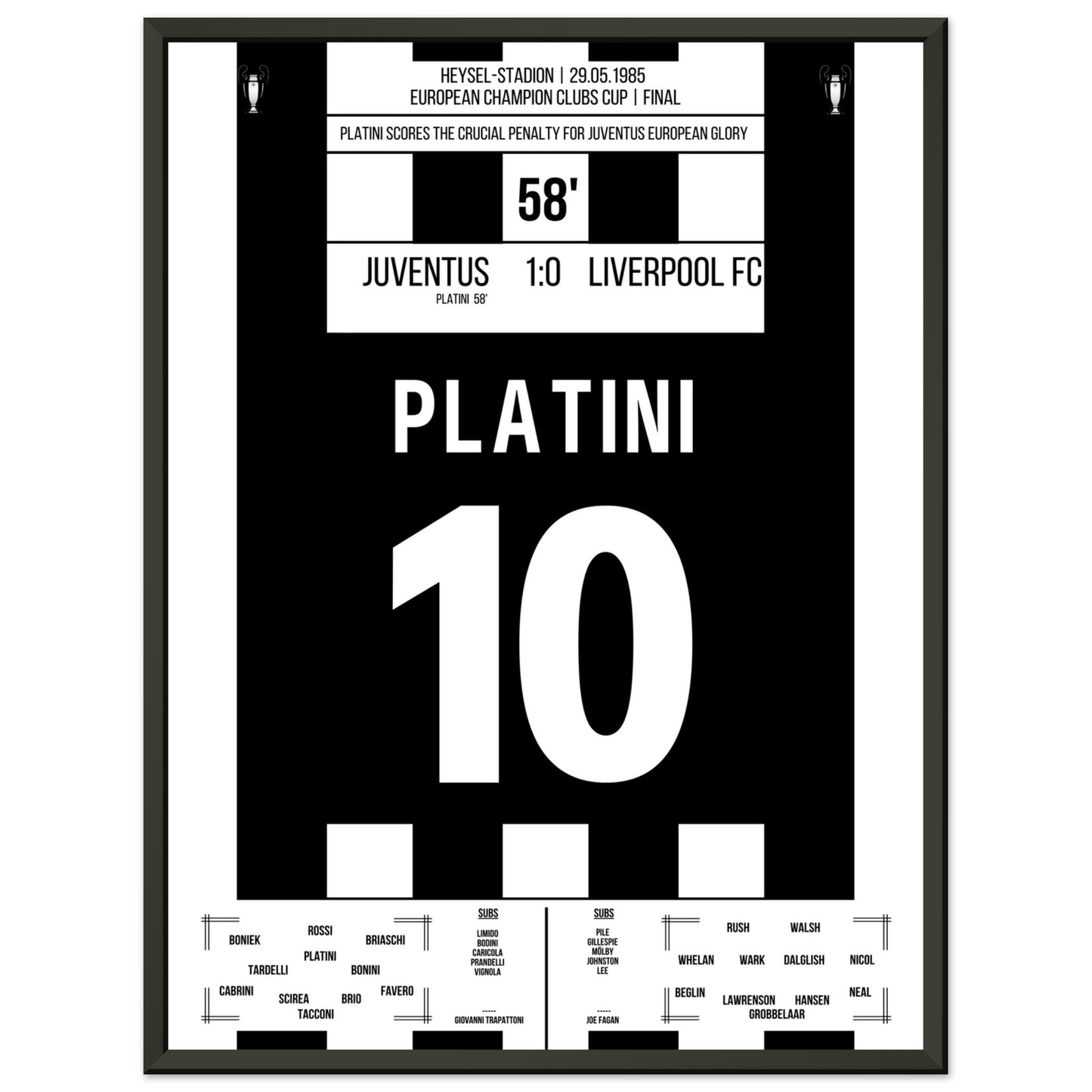 Platini mit entscheidendem Elfmeter gegen Liverpool im Europapokalfinale 1985