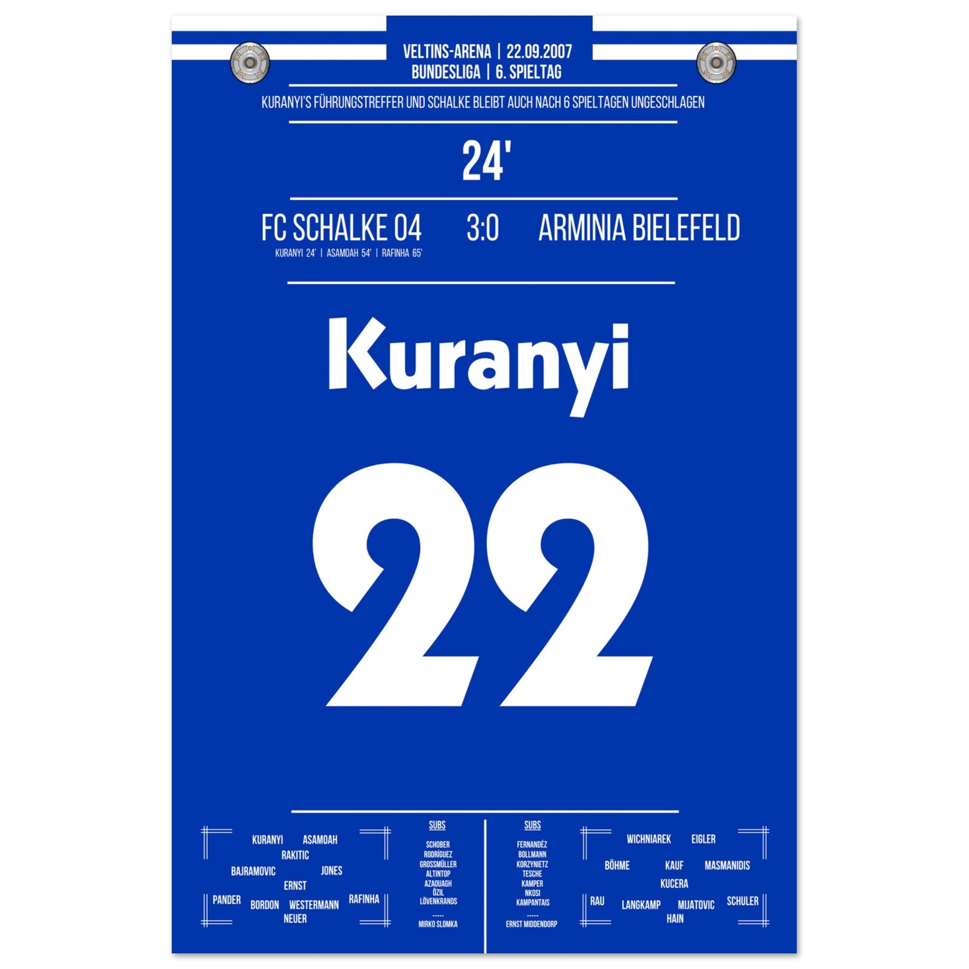 Kuranyi's Führungstreffer bei 3-0 Sieg gegen Bielefeld 2007 60x90-cm-24x36-Ohne-Rahmen