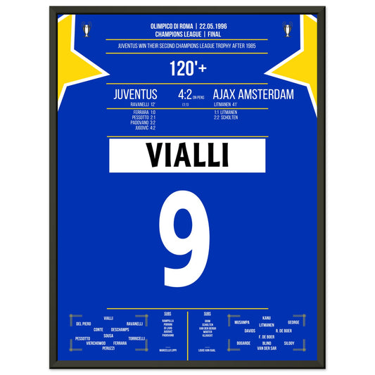 Vialli holt die Champions League gegen Ajax 1996 45x60-cm-18x24-Schwarzer-Aluminiumrahmen