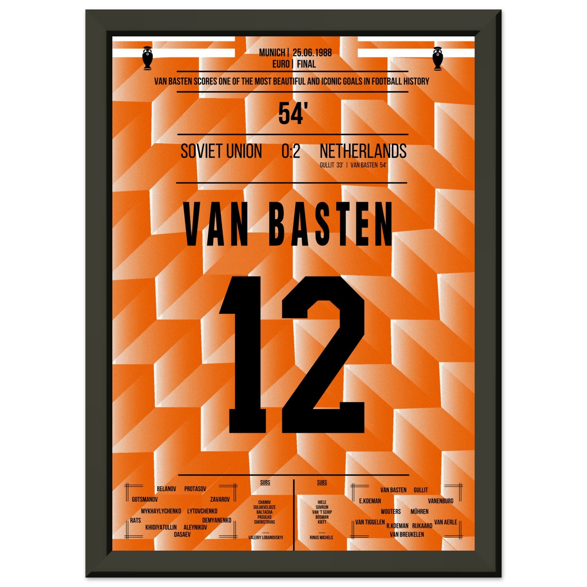 Van Basten's berühmtes Tor im Finale der Euro 1988 A4-21x29.7-cm-8x12-Premium-Semi-Glossy-Paper-Metal
