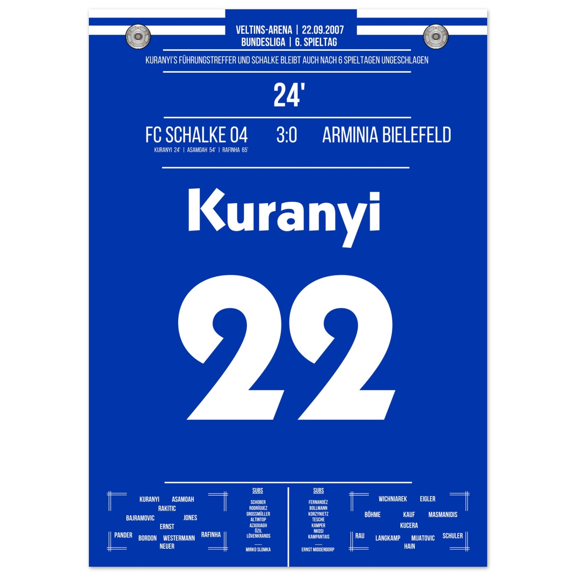 Kuranyi's Führungstreffer bei 3-0 Sieg gegen Bielefeld 2007 50x70-cm-20x28-Ohne-Rahmen