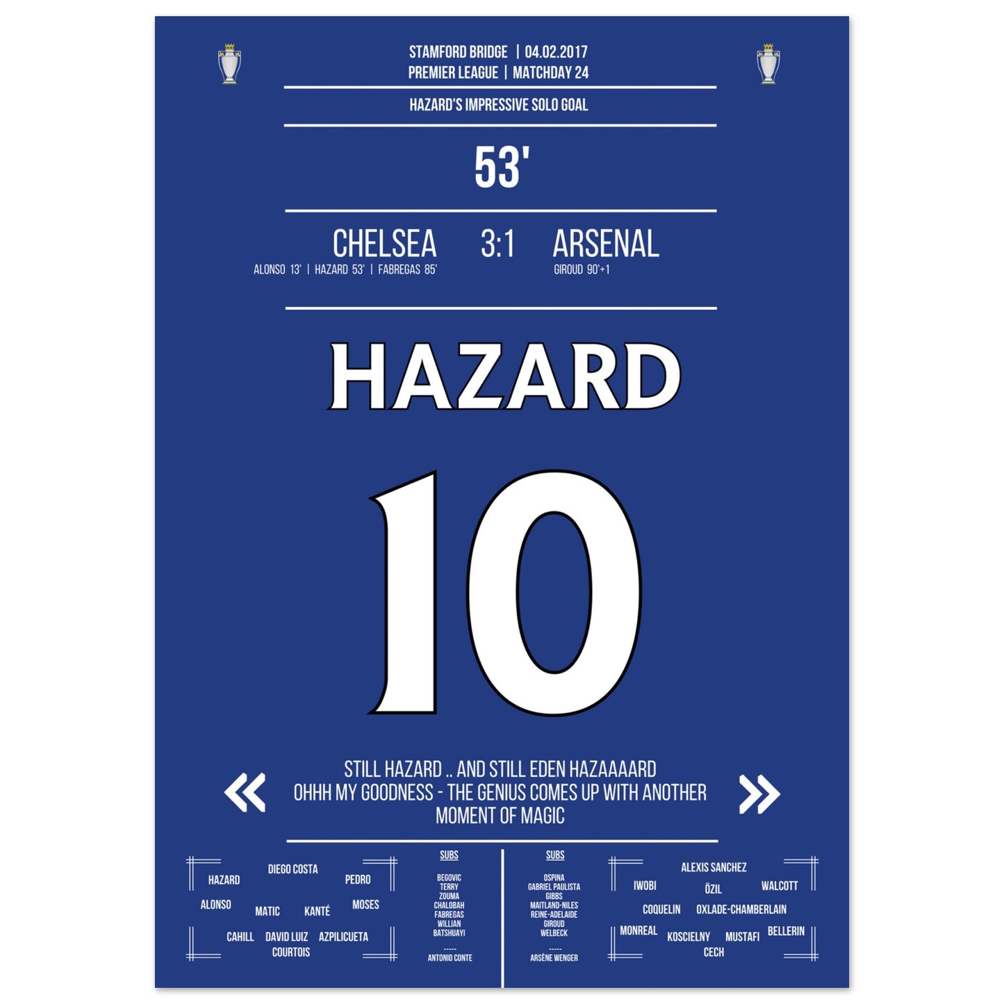Hazard's Weltklasse-Solo gegen Arsenal in 2017