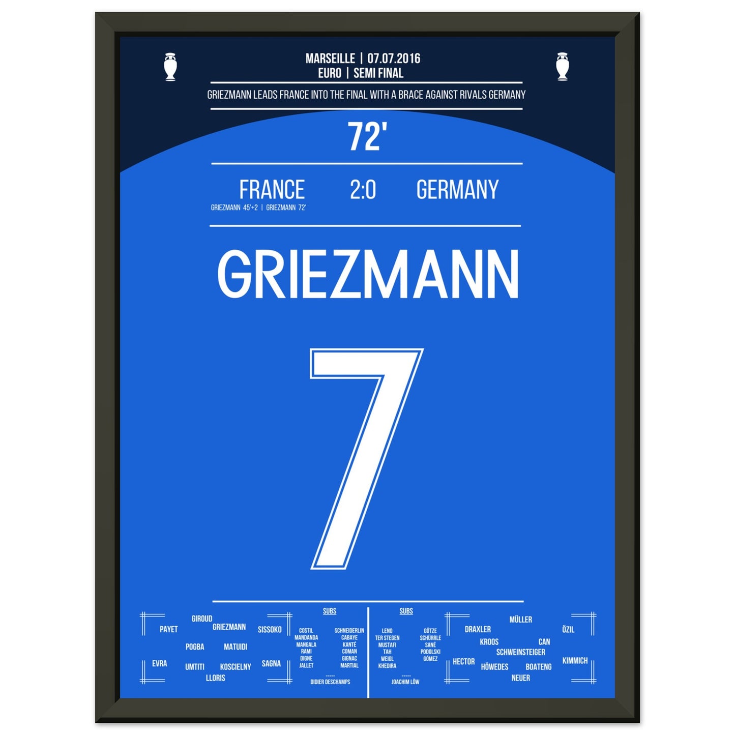 Griezmann schießt Frankreich ins Finale der Euro 2016 30x40-cm-12x16-Schwarzer-Alumiumrahmen