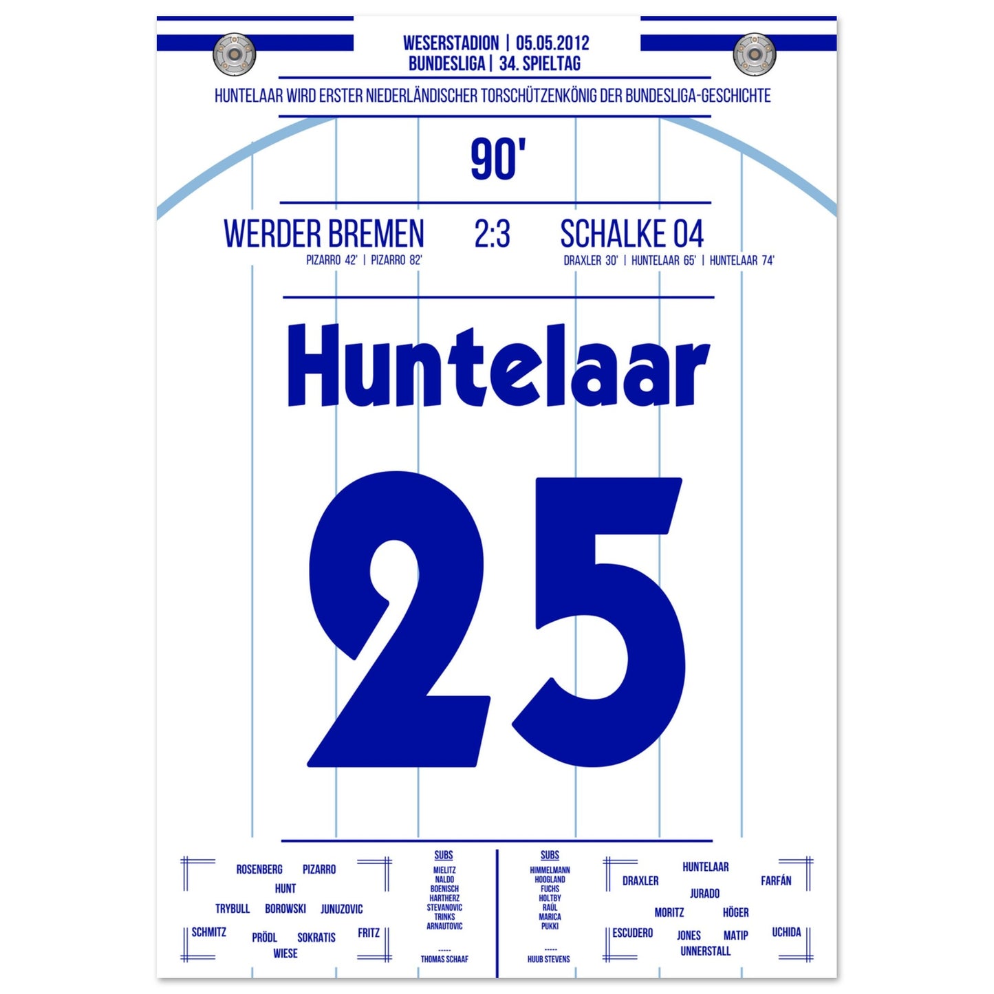 Huntelaar wird erster niederländischer Torschützenkönig der Bundesliga A4-21x29.7-cm-8x12-Ohne-Rahmen