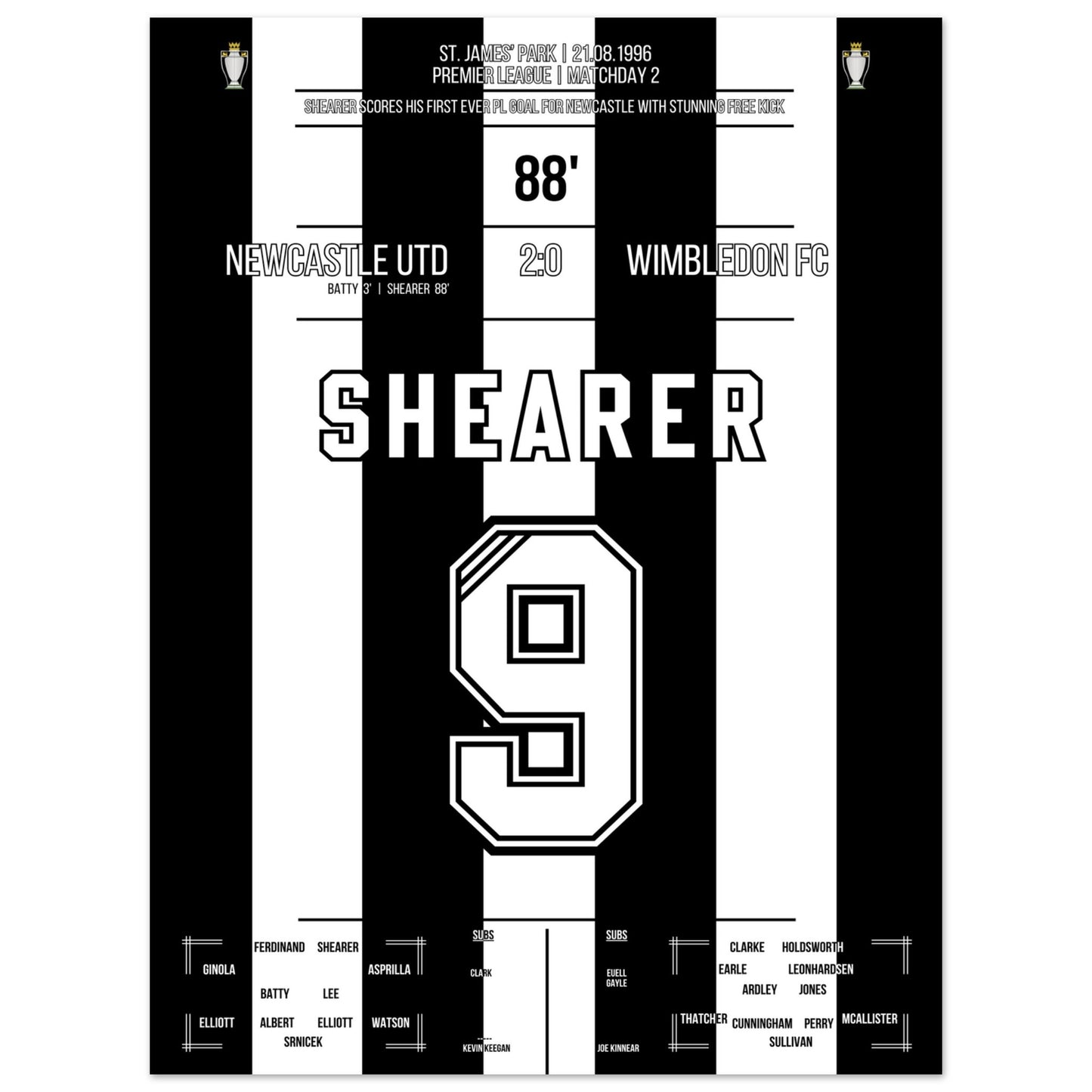 Shearer's erstes PL-Tor vor Newcastle