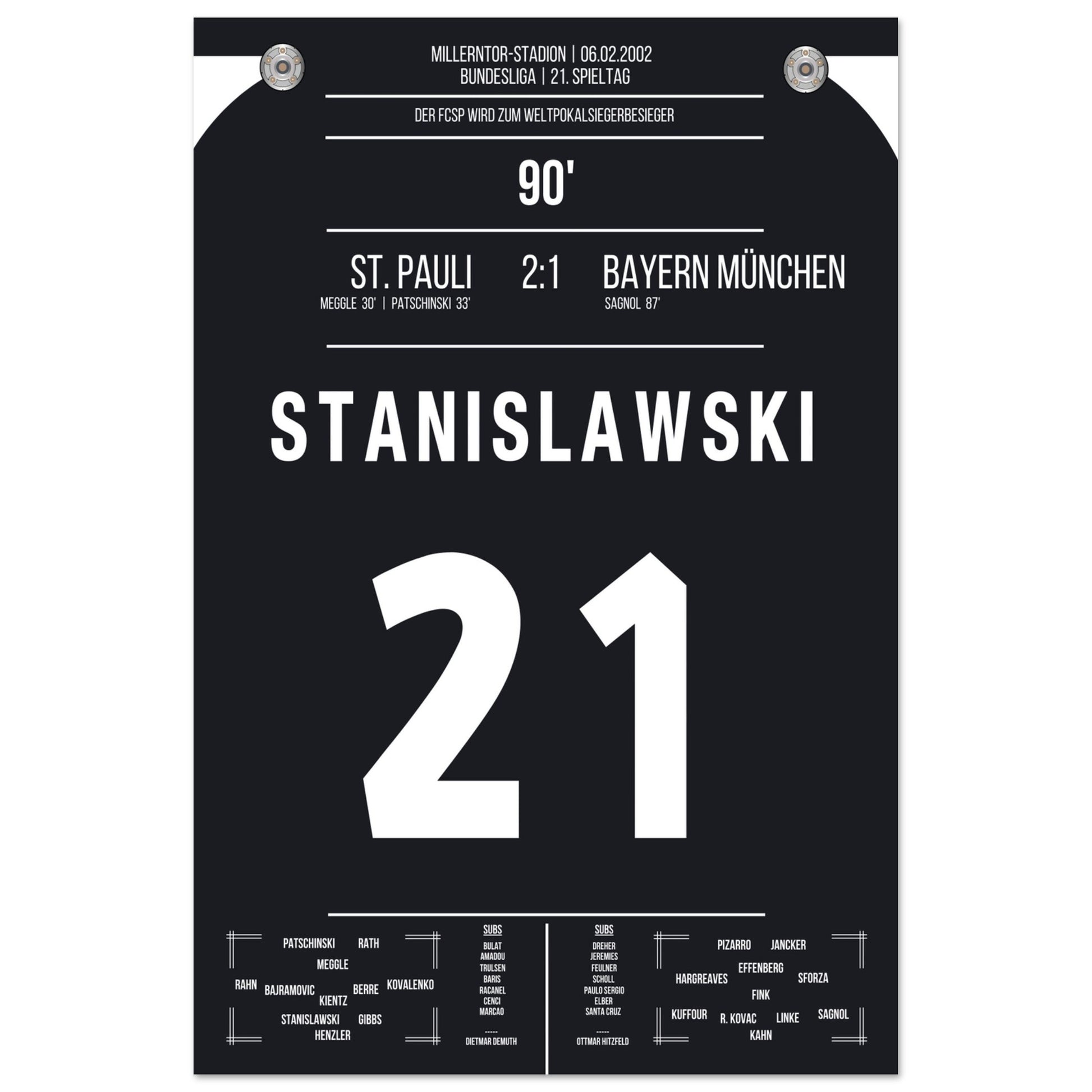 Die Geburtsstunde der Weltpokalsiegerbesieger - Stanislawski 60x90-cm-24x36-Ohne-Rahmen