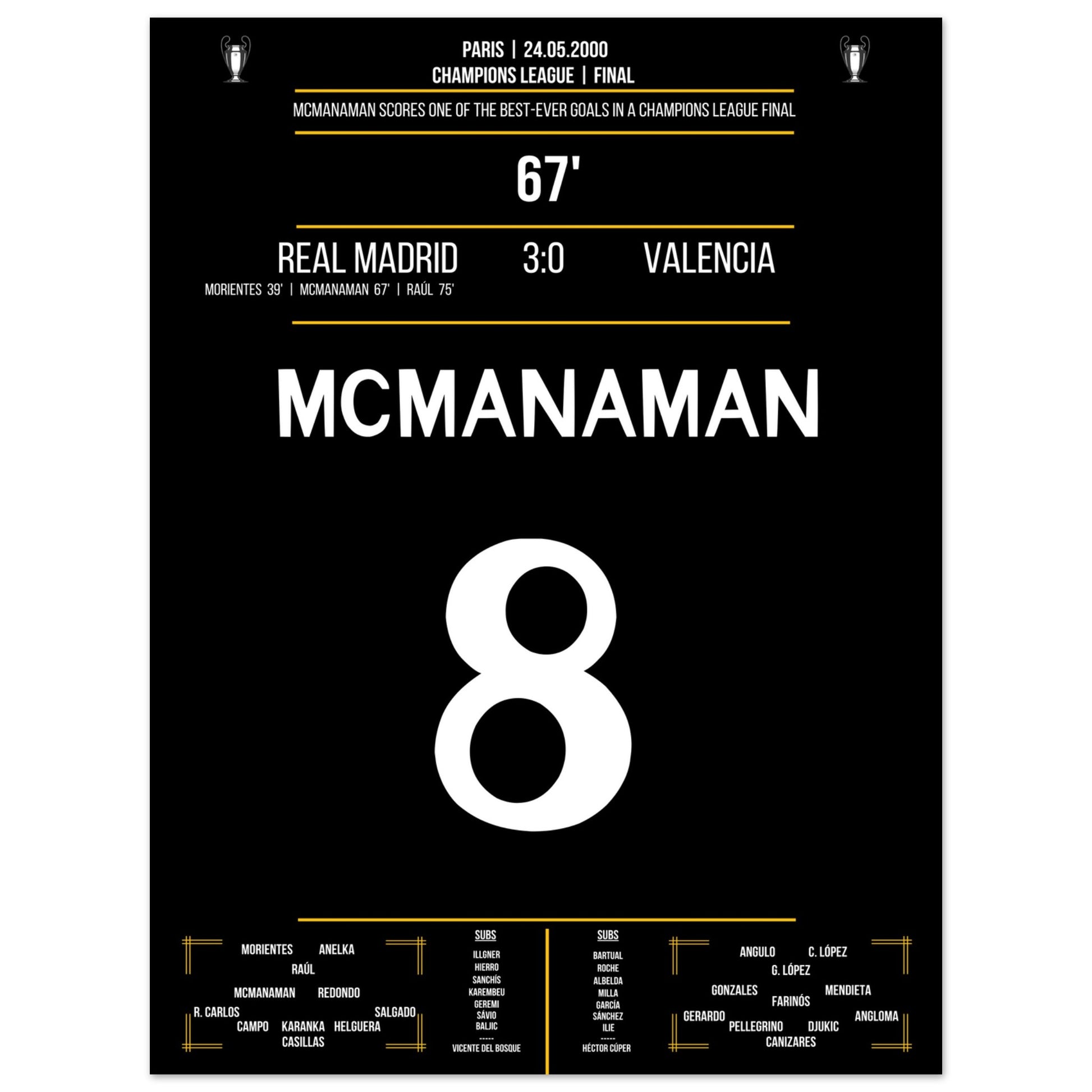 McManaman Volley im Champions League Finale 2000 gegen Valencia 30x40-cm-12x16-Ohne-Rahmen