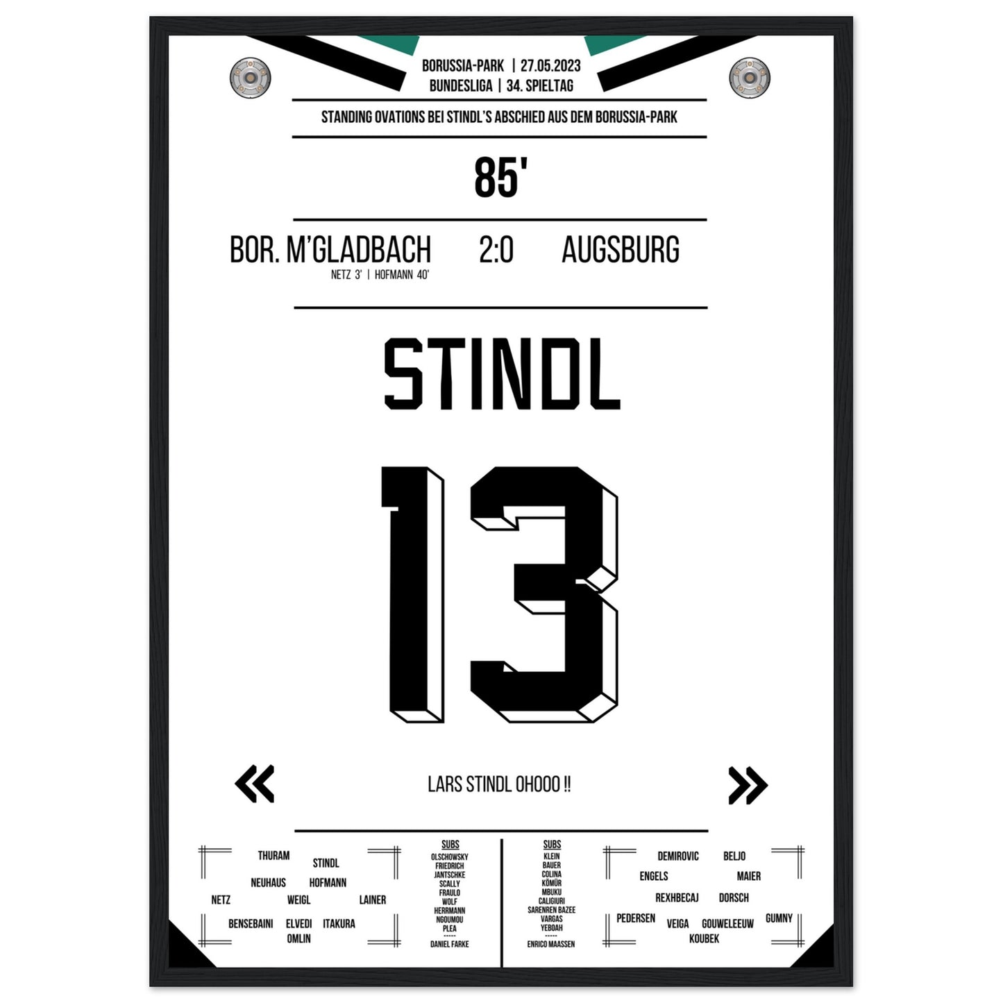 Stindl's Verabschiedung im Borussia-Park 2023 50x70-cm-20x28-Premium-Semi-Glossy-Paper-Wooden-Fr