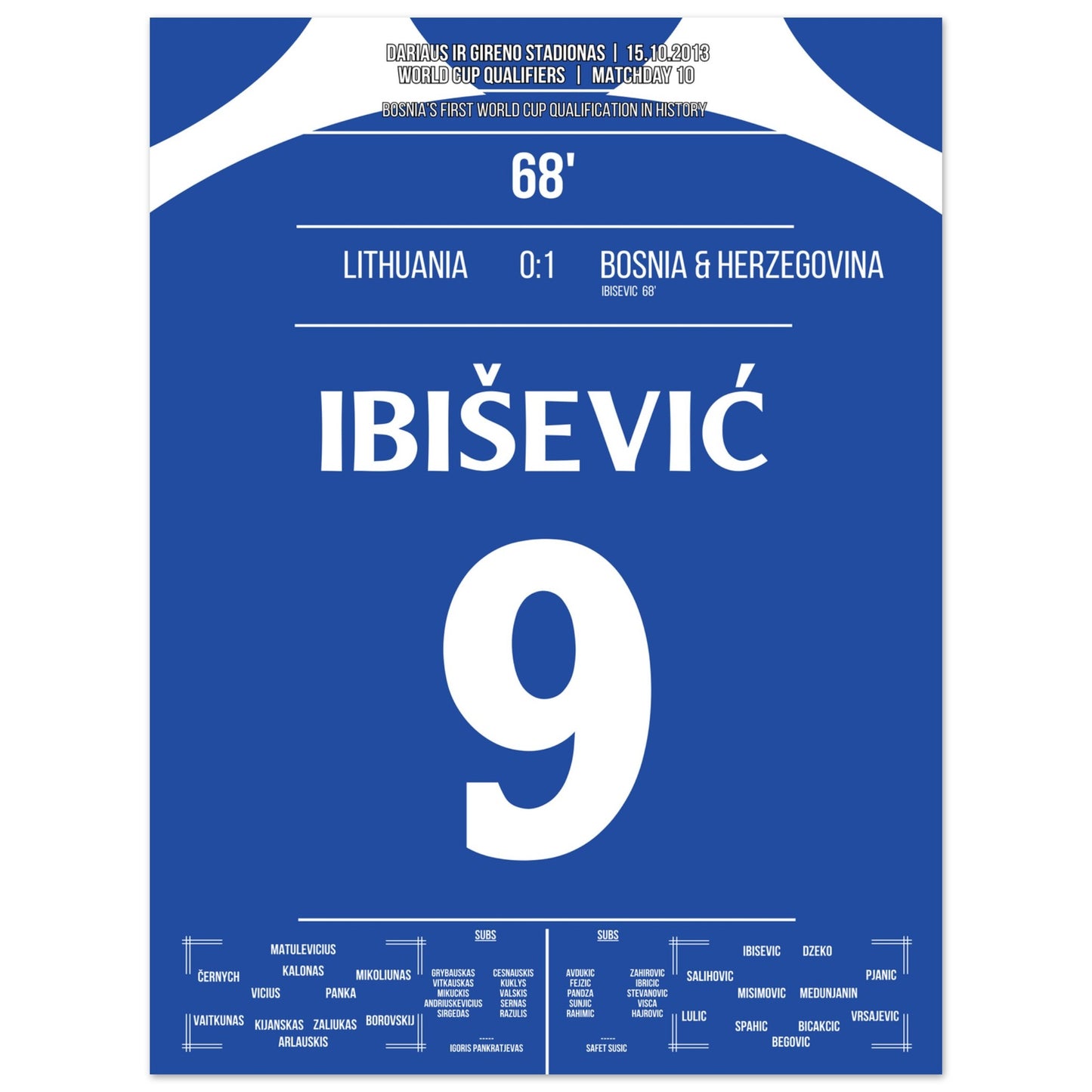 Ibisevic schießt Bosnien zur ersten WM-Teilnahme in der Geschichte 30x40-cm-12x16-Ohne-Rahmen