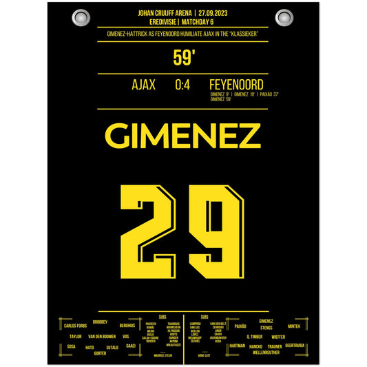 Gimenez-Hattrick bei 4-0 Sieg im "Klassieker" 2023 30x40-cm-12x16-Premium-Semi-Glossy-Paper-Poster