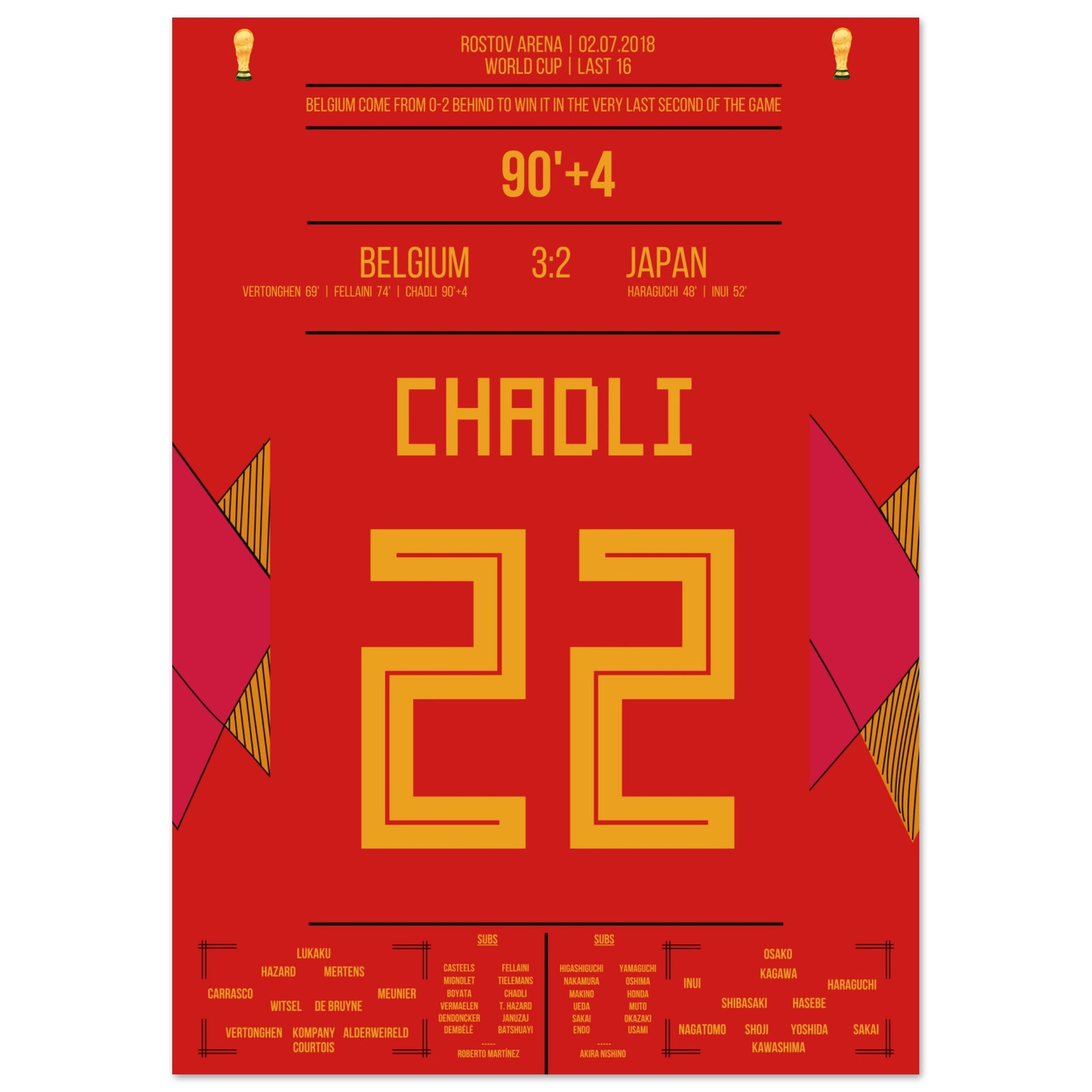 Chadli's Last-Minute Tor gegen Japan bei der WM 2018 A4-21x29.7-cm-8x12-Ohne-Rahmen