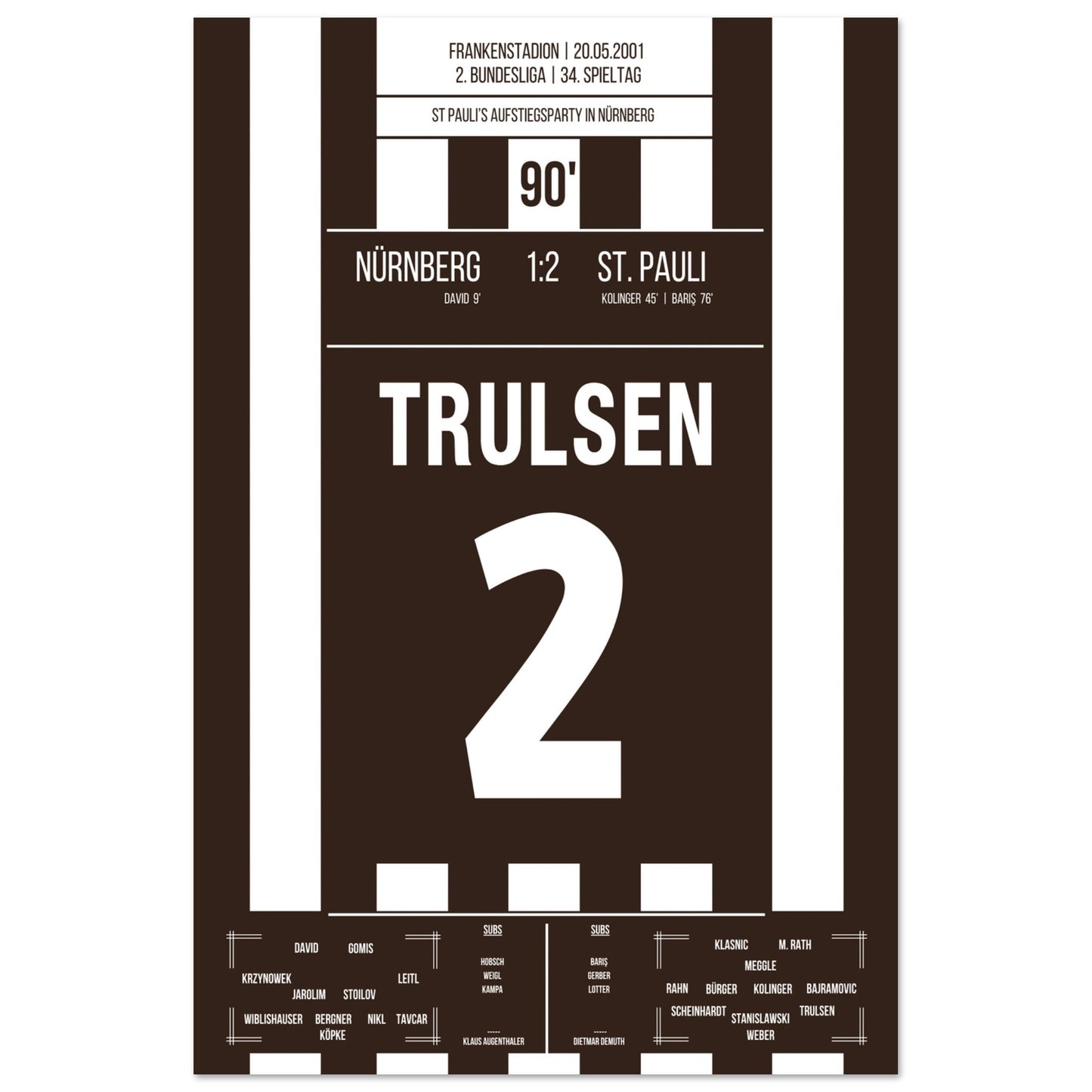 St Pauli's Aufstiegsfeier in Nürnberg 2001 60x90-cm-24x36-Ohne-Rahmen