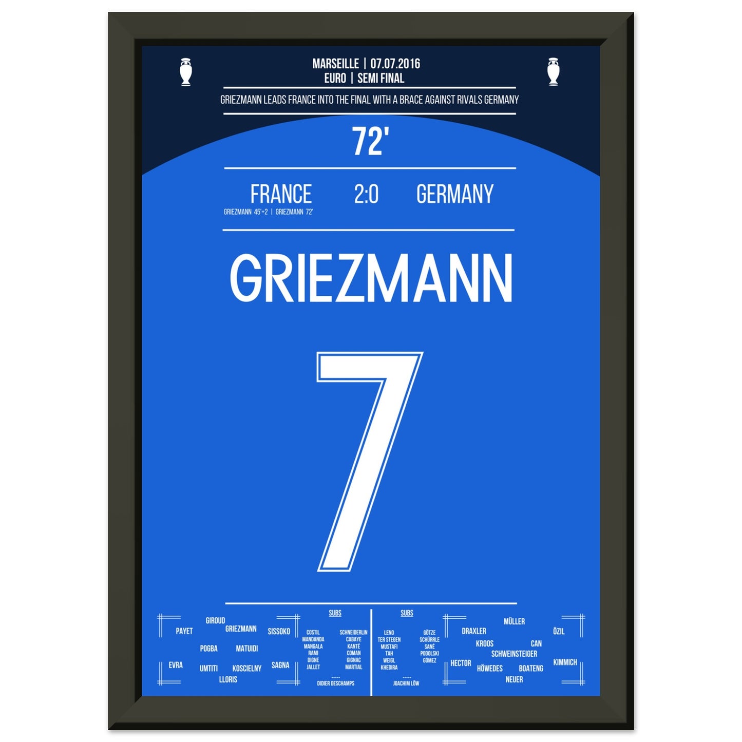 Griezmann schießt Frankreich ins Finale der Euro 2016 A4-21x29.7-cm-8x12-Schwarzer-Alumiumrahmen