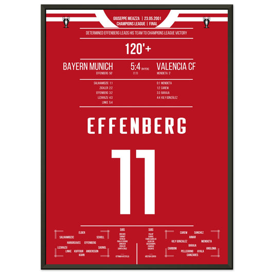 Effenberg's Leader-Performance im Champions League Finale 2001 50x70-cm-20x28-Schwarzer-Aluminiumrahmen