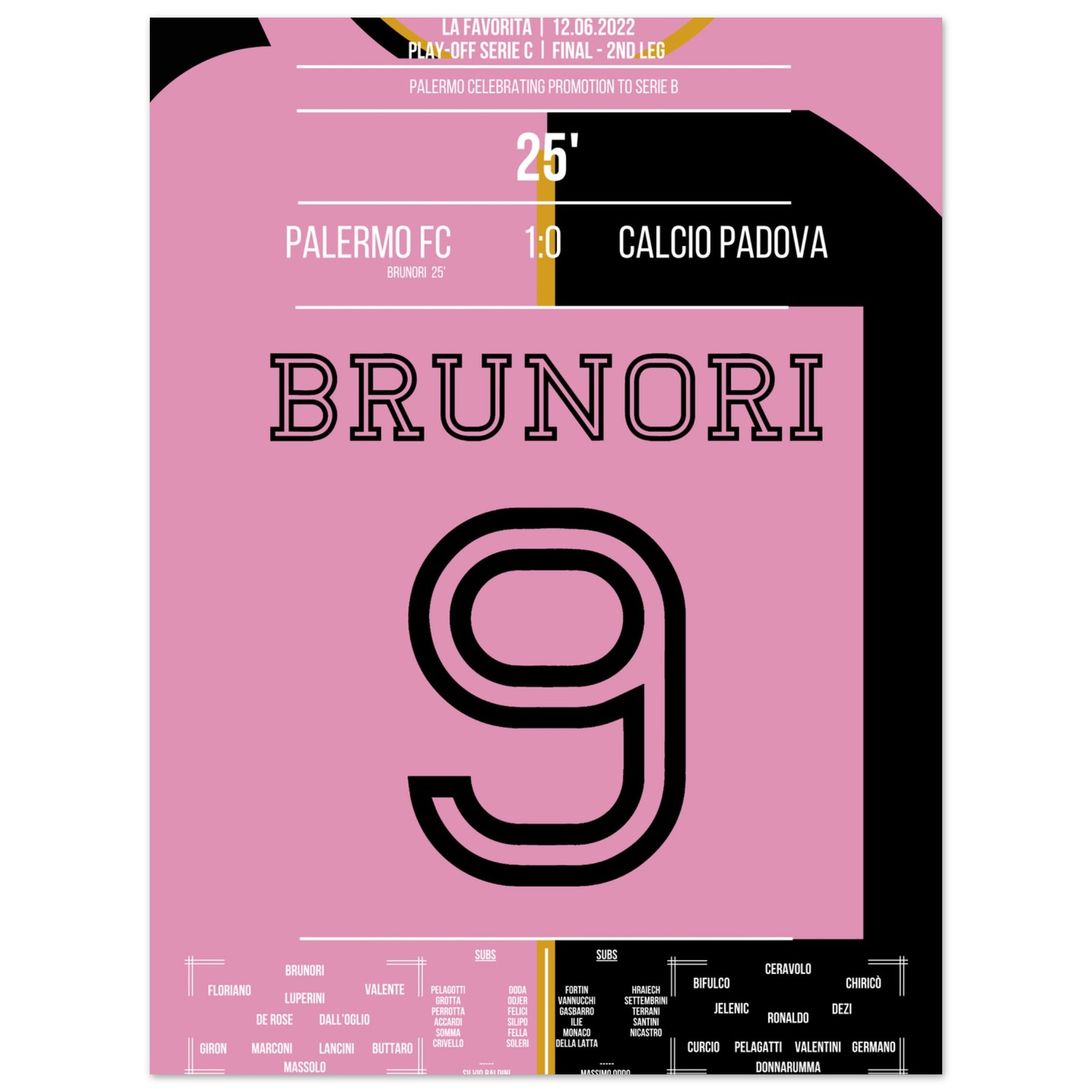 Brunori's Tor bei Palermo's Rückkehr in die Serie B 45x60-cm-18x24-Ohne-Rahmen