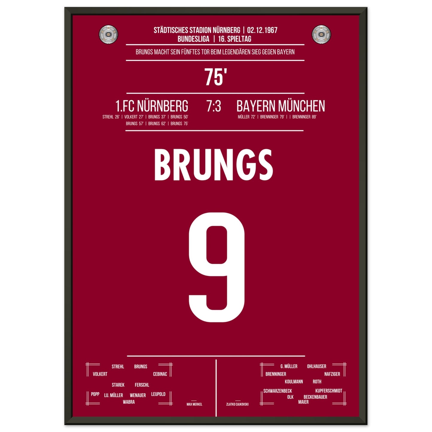 Brungs 5er-Pack beim legendären Sieg gegen Bayern 1967