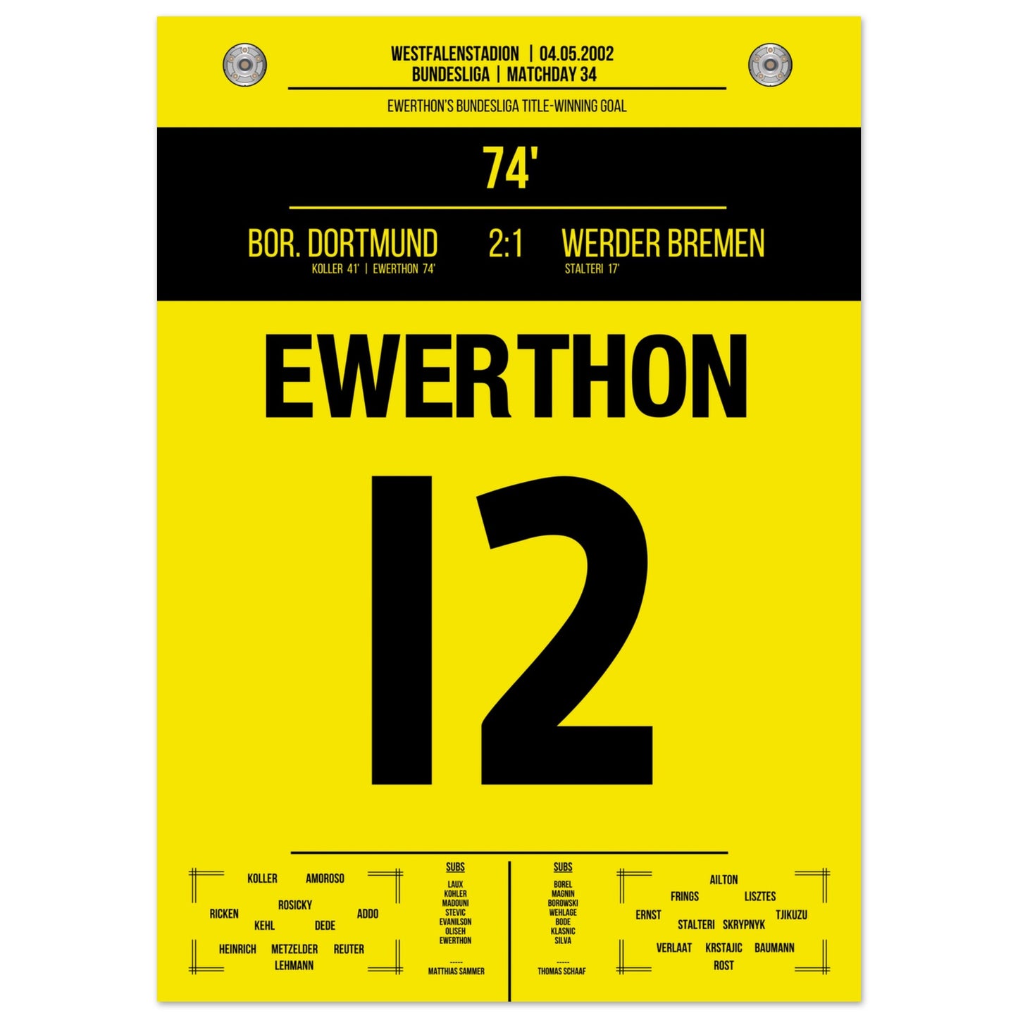 Ewerthon's Tor zu Dortmunds Meisterschaft 2002