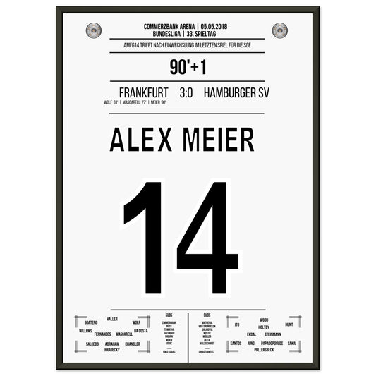 Alex Meier's letztes Tor zum Abschied in 2018 50x70-cm-20x28-Schwarzer-Aluminiumrahmen