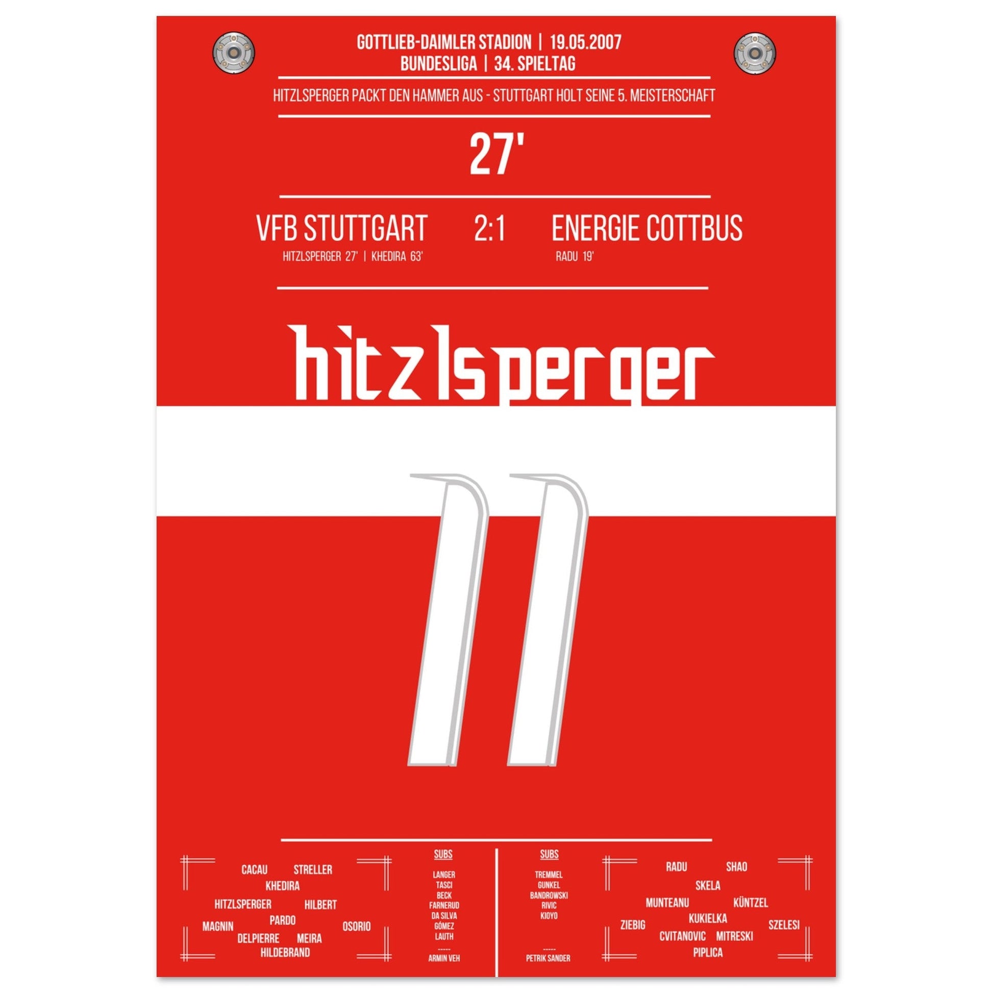 Hitzlsperger-Hammer bei Stuttgart's Gewinn der Meisterschaft 2007 