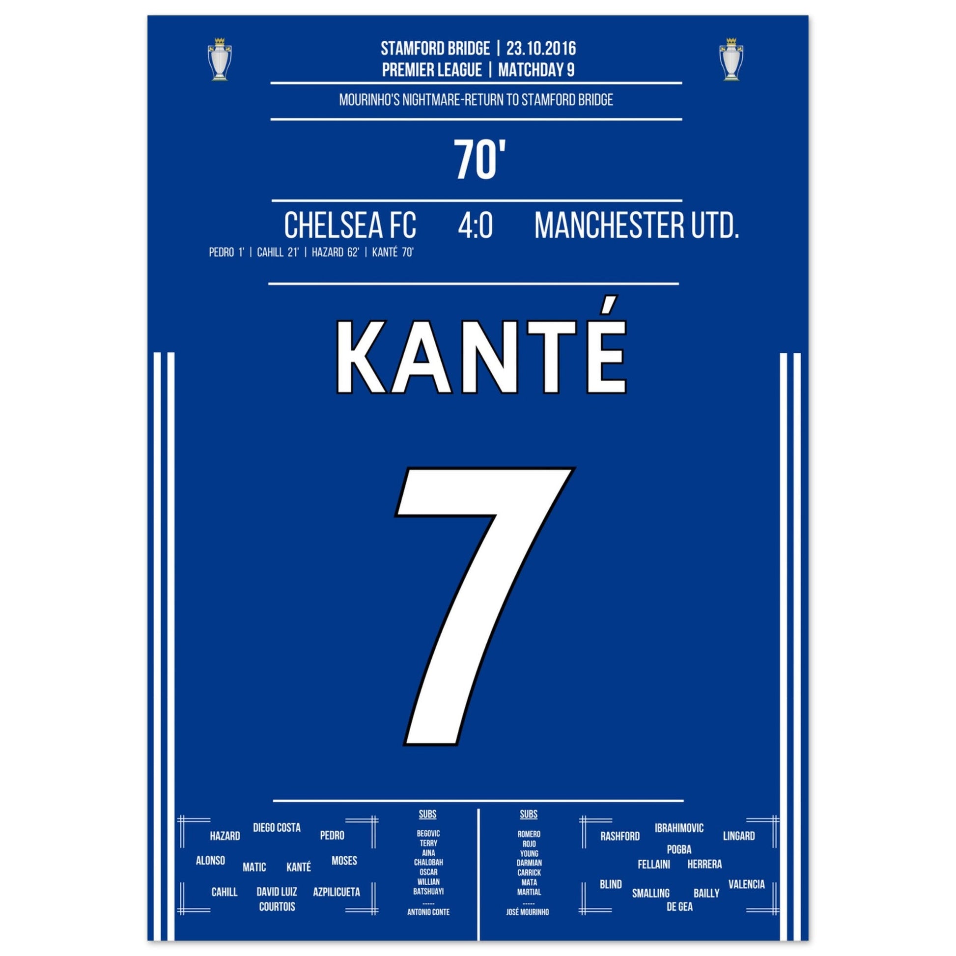 Kanté's Solo-Tor bei Mourinho's Albtraum-Rückkehr an die Stamford Bridge 50x70-cm-20x28-Ohne-Rahmen