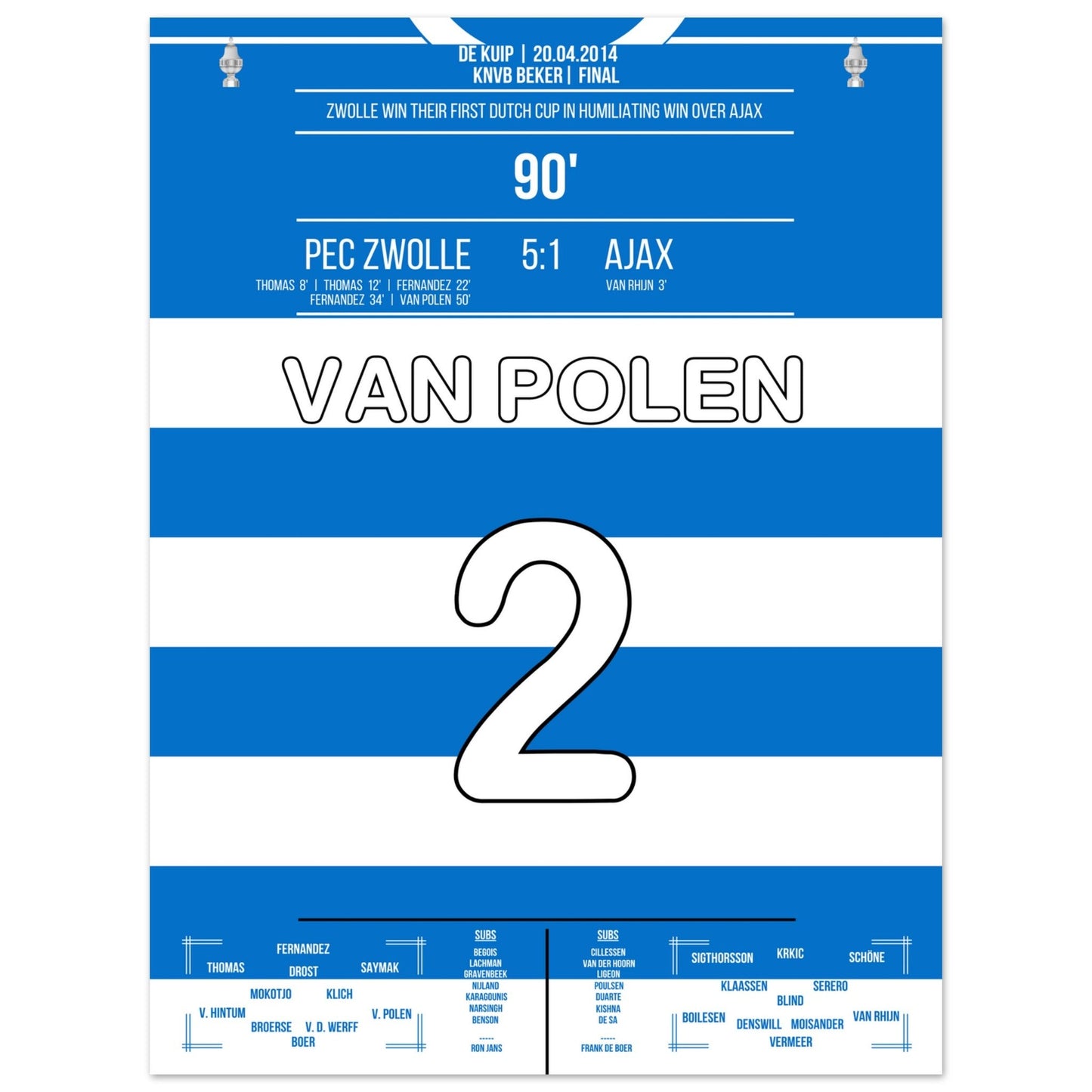 Kapitän Van Polen bei Zwolle's erstem Pokalsieg der Vereinsgeschichte 30x40-cm-12x16-Ohne-Rahmen