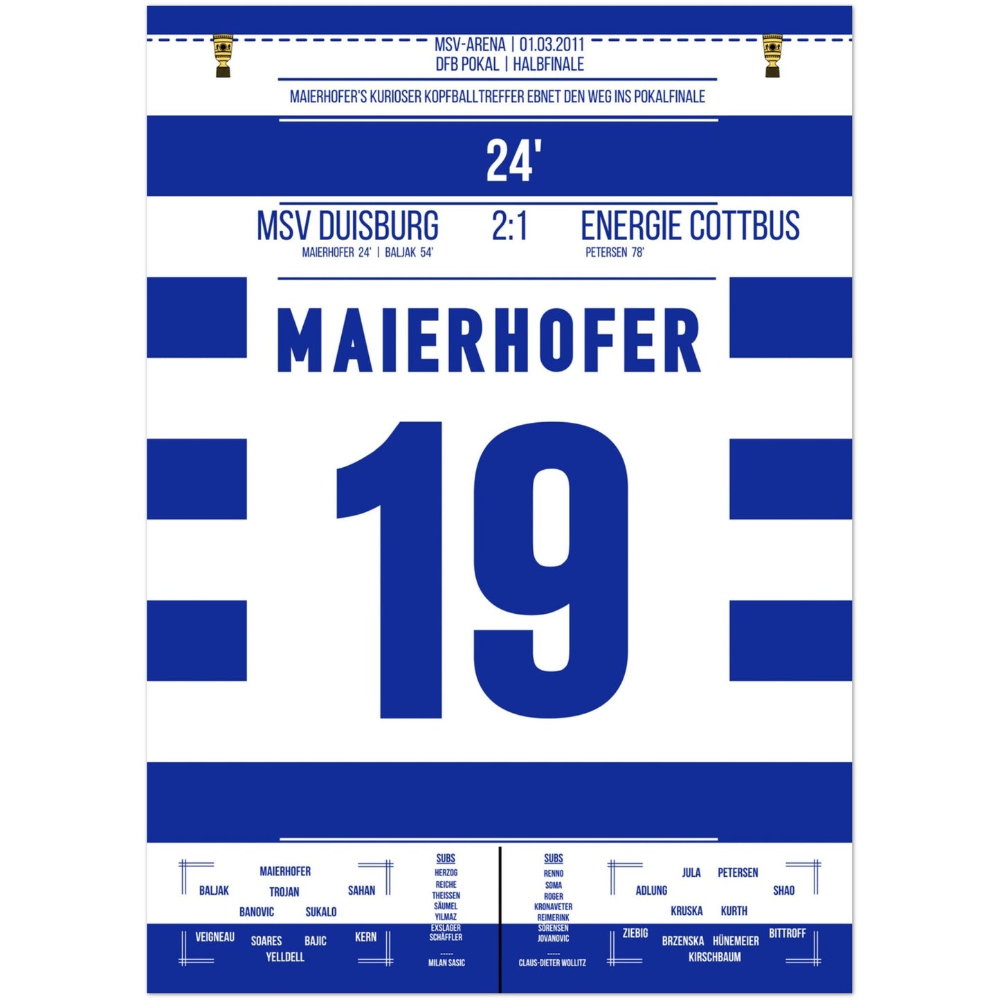 Maierhofer's kurioser Treffer beim Pokal-Finaleinzug 2011 50x70-cm-20x28-Ohne-Rahmen