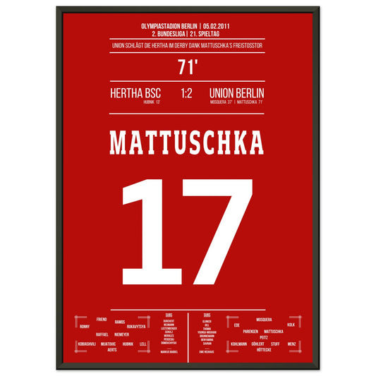 Mattuschka's Freistoßtor zum Derby-Sieg 50x70-cm-20x28-Schwarzer-Aluminiumrahmen