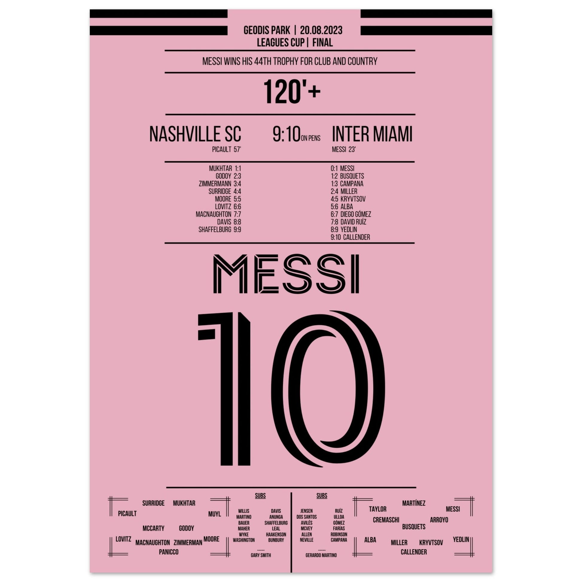 Messi gewinnt den 44. Titel seiner Karriere 50x70-cm-20x28-Ohne-Rahmen